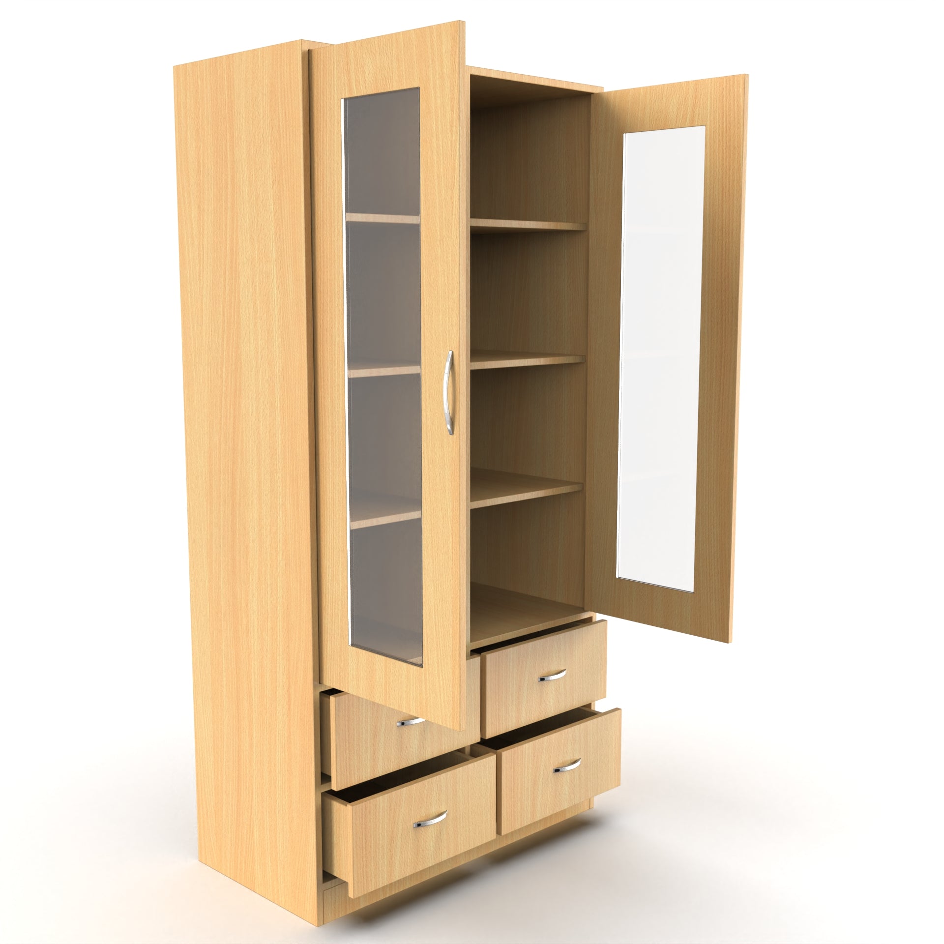 Mia Bookshelf With Door and Drawers - Bavarian beech - Neehv Home