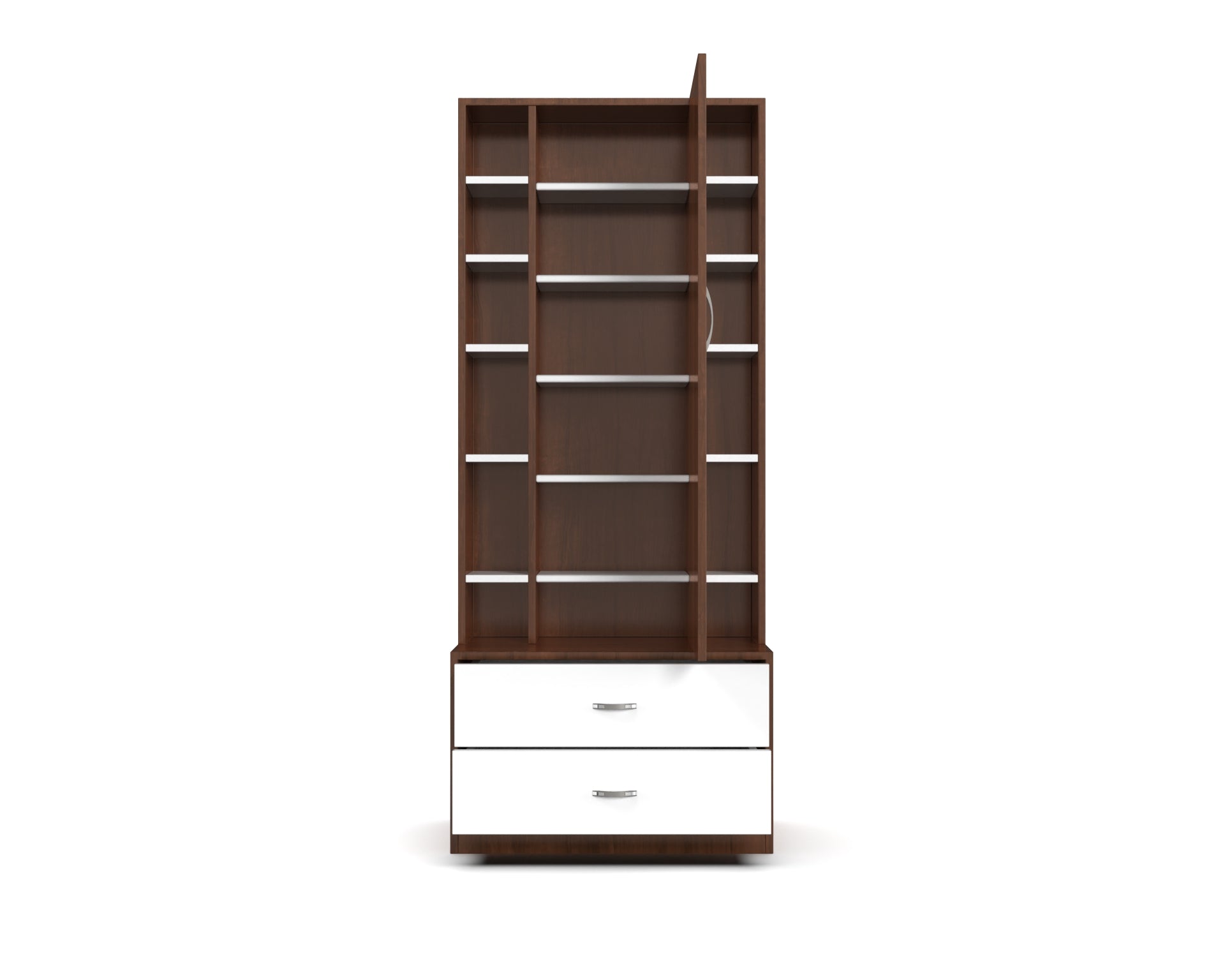 Lily Dressing Table with Storage and Drawers - Brazilian walnut and Frosty white - Neehv Home