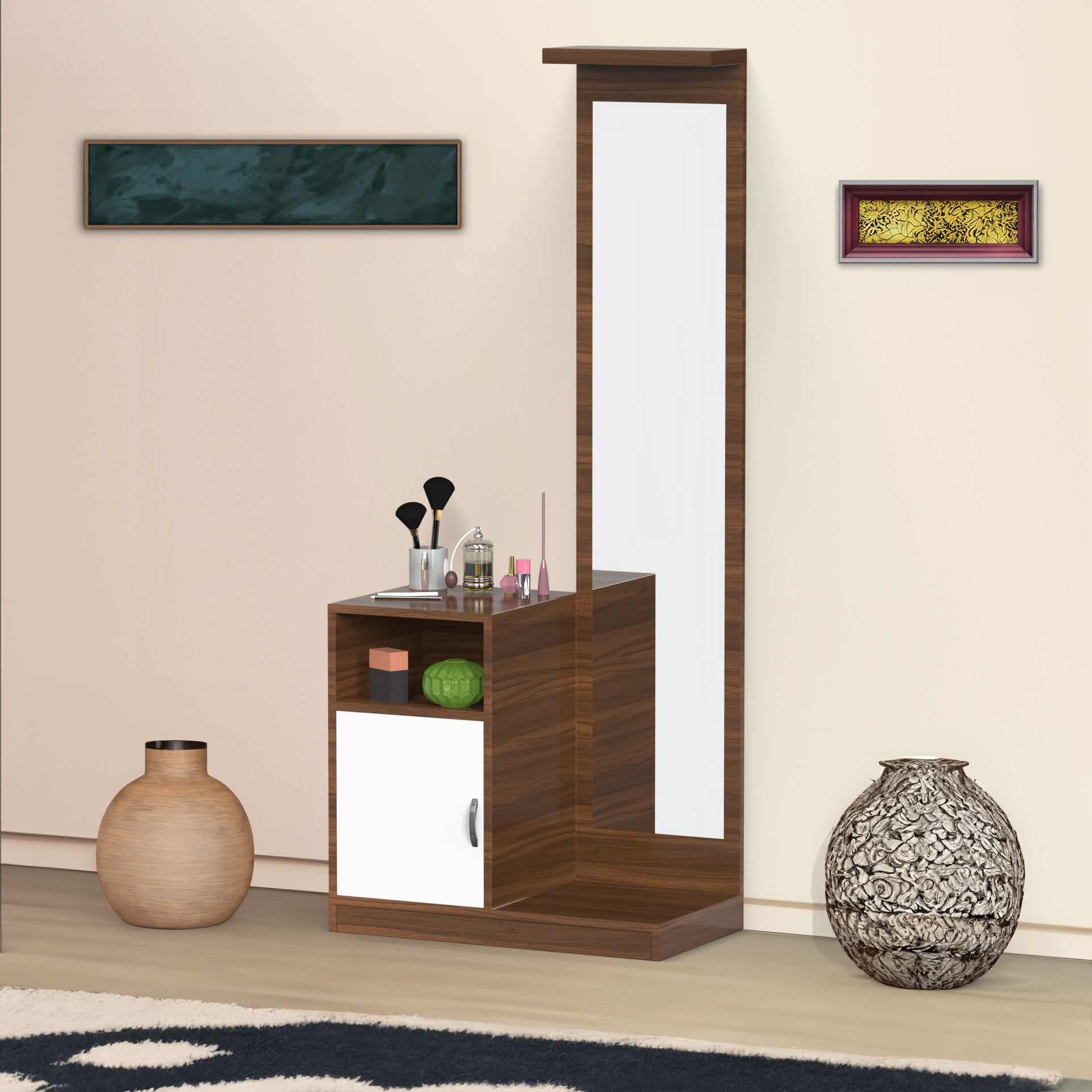 Classy Teak Wood Dressing Table with Storage - Aarsun