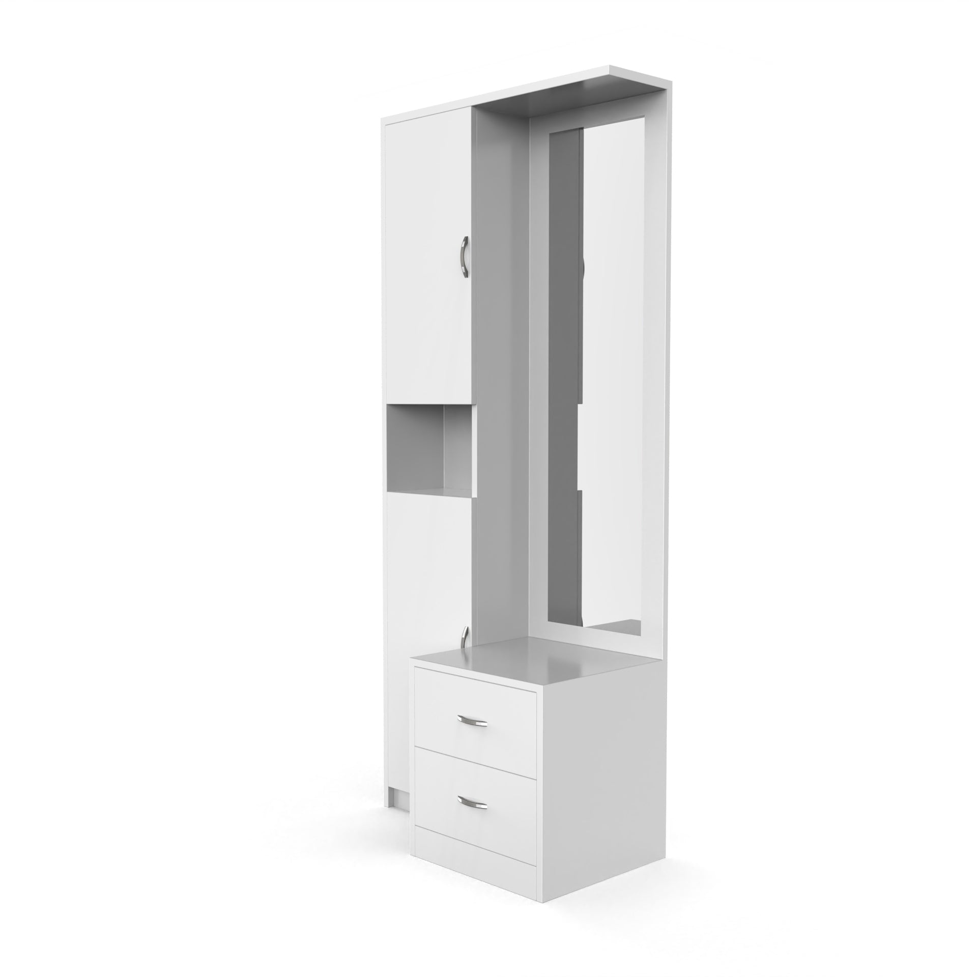 Daisy Dressing Table with Storage Cabinets - Frosty white - Neehv Home