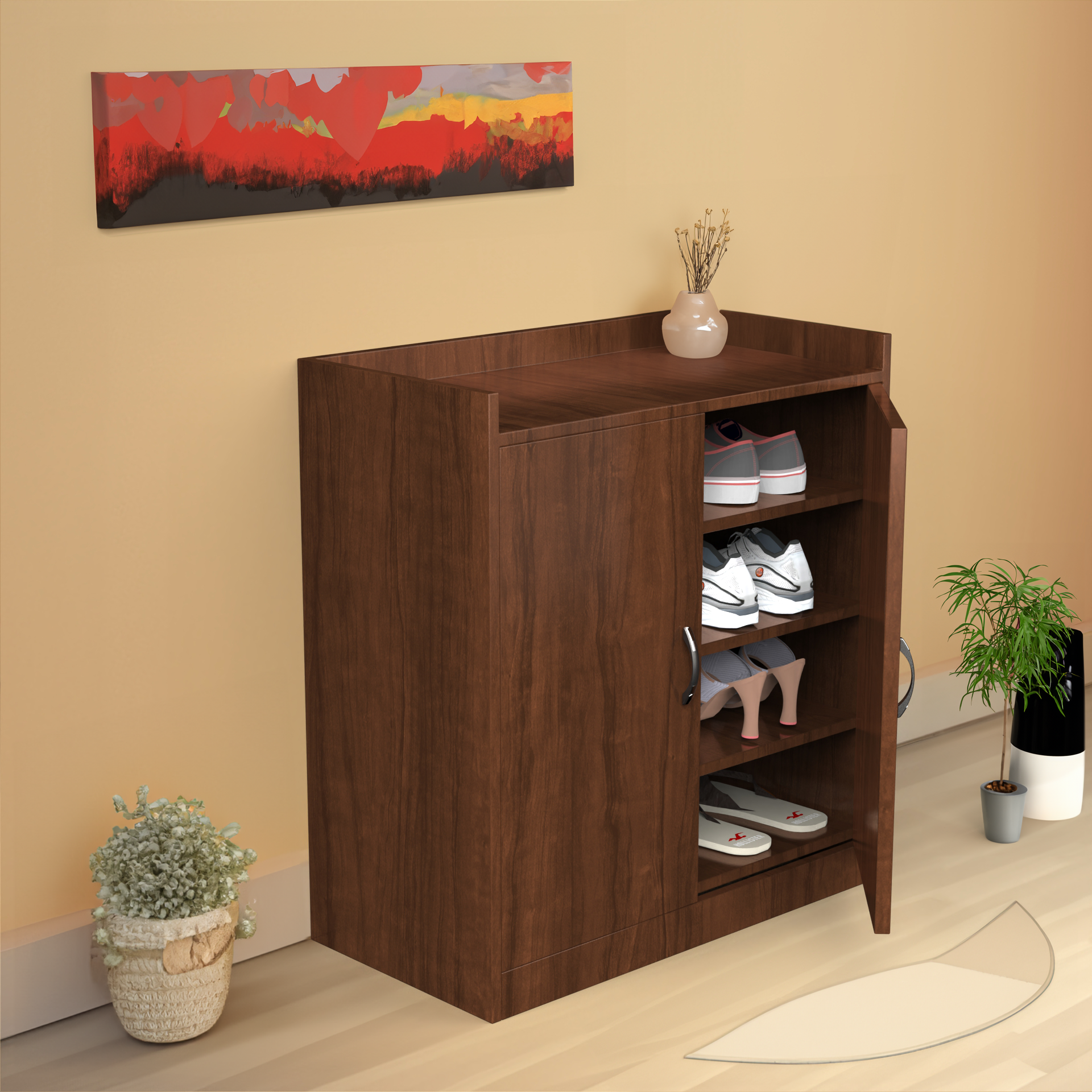 Dexter Wooden Shoe Cabinet - Brazilian walnut - Neehv Home