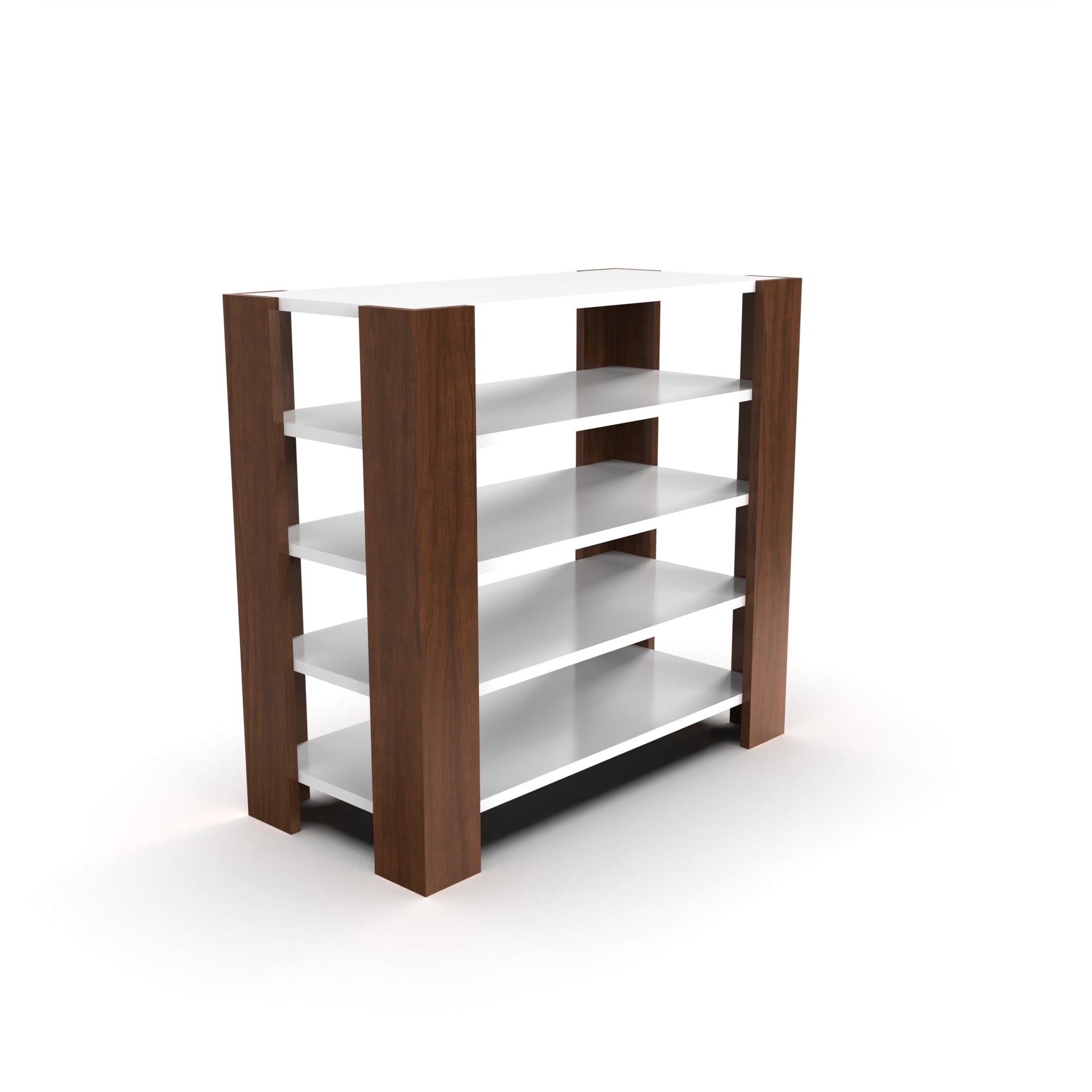 Lucid Shoe Rack - Brazilian walnut and Frosty white | Neehv Home Furniture