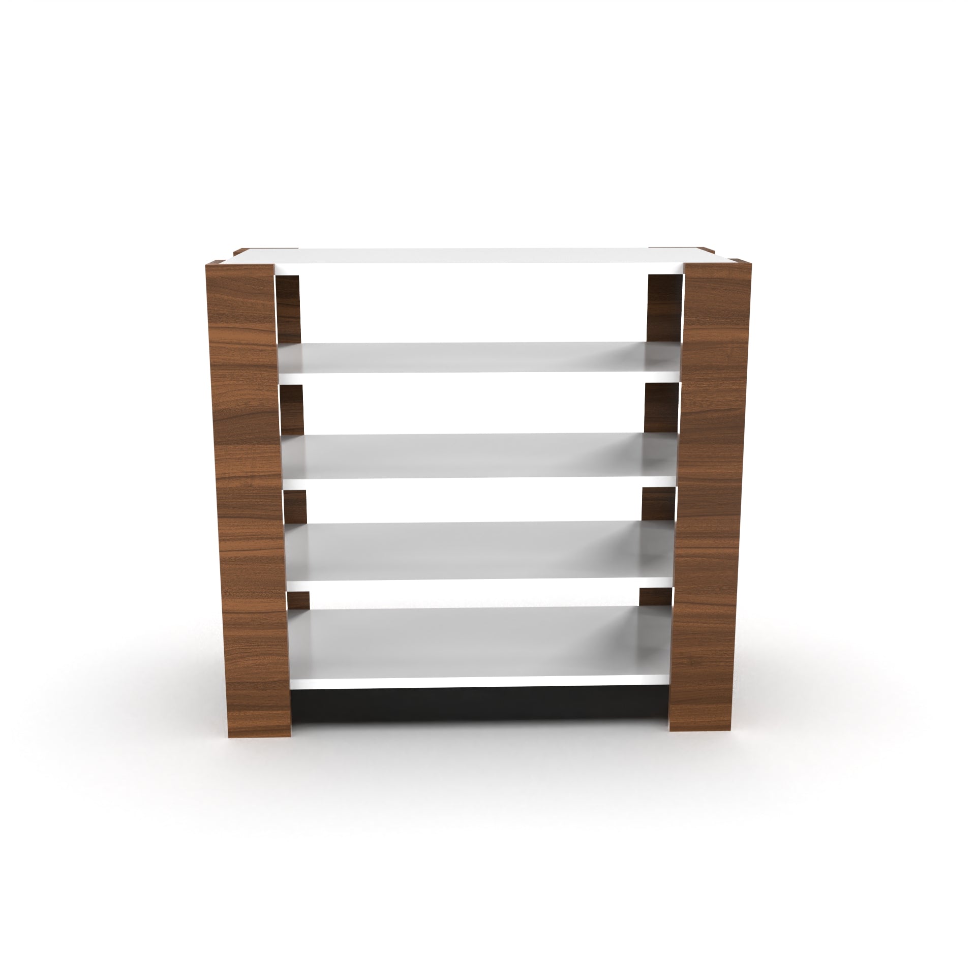 Lucid Shoe Rack - Frosty White and Classic Walnut - Neehv Home