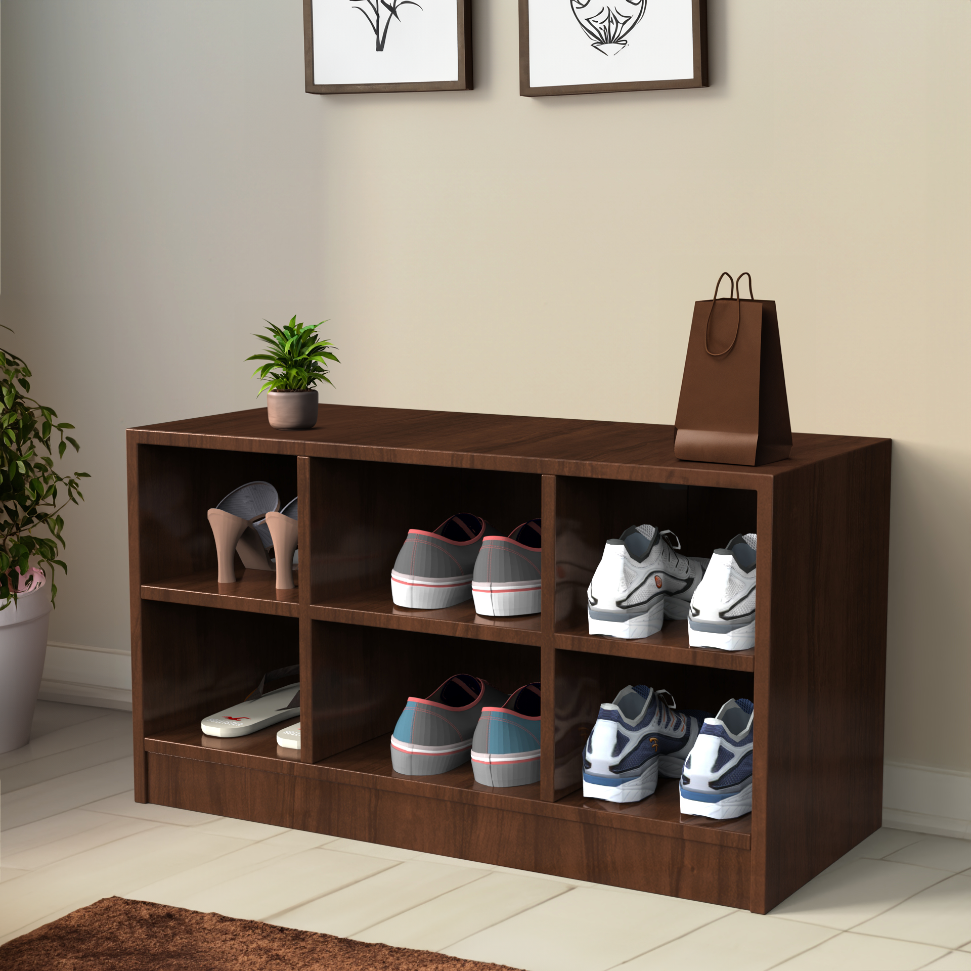 Index Shoe Rack - Brazilian walnut - Neehv Home