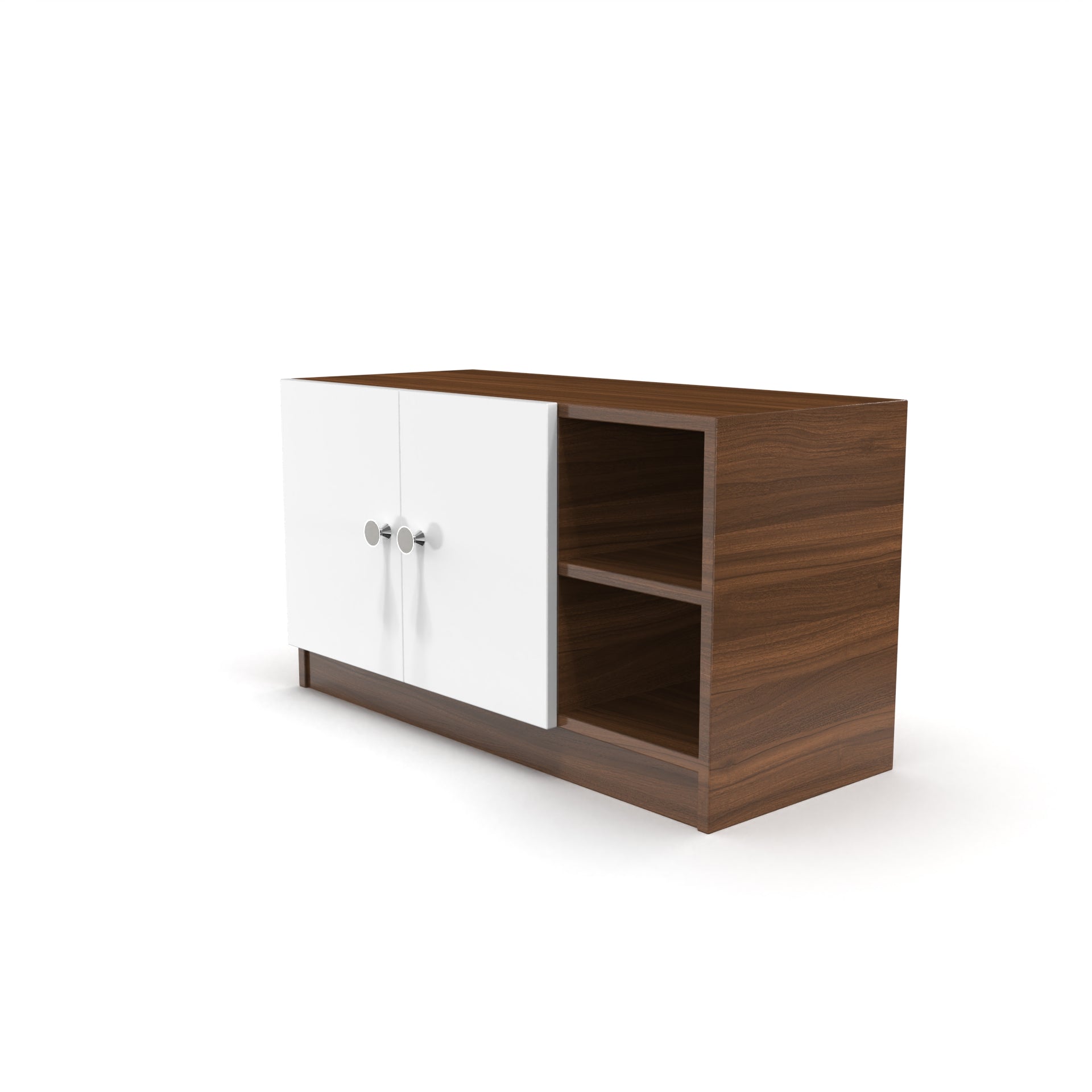 Skye Shoe Rack with Door - Classic Walnut and Frosty white - Neehv Home