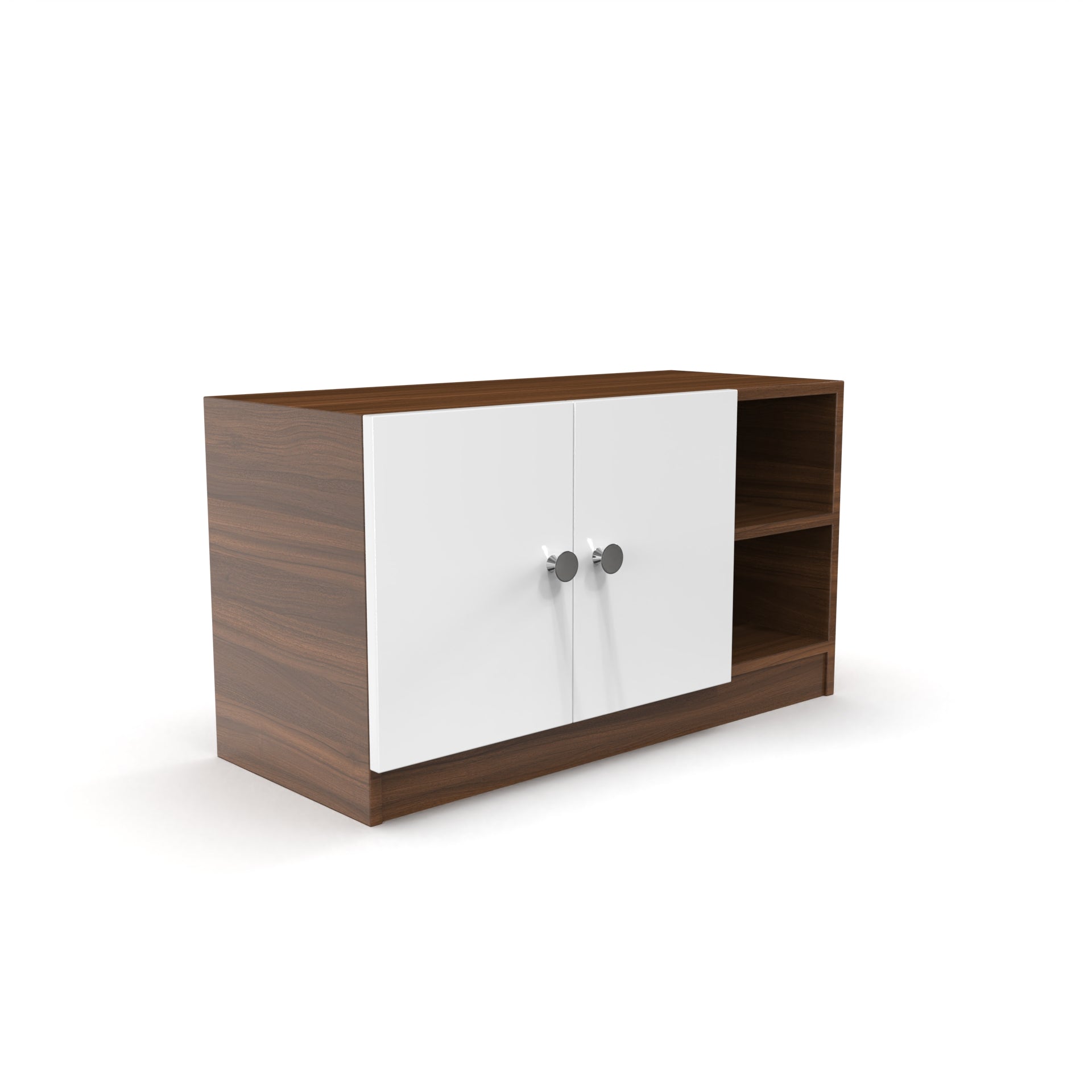 Skye Shoe Rack with Door - Classic Walnut and Frosty white - Neehv Home