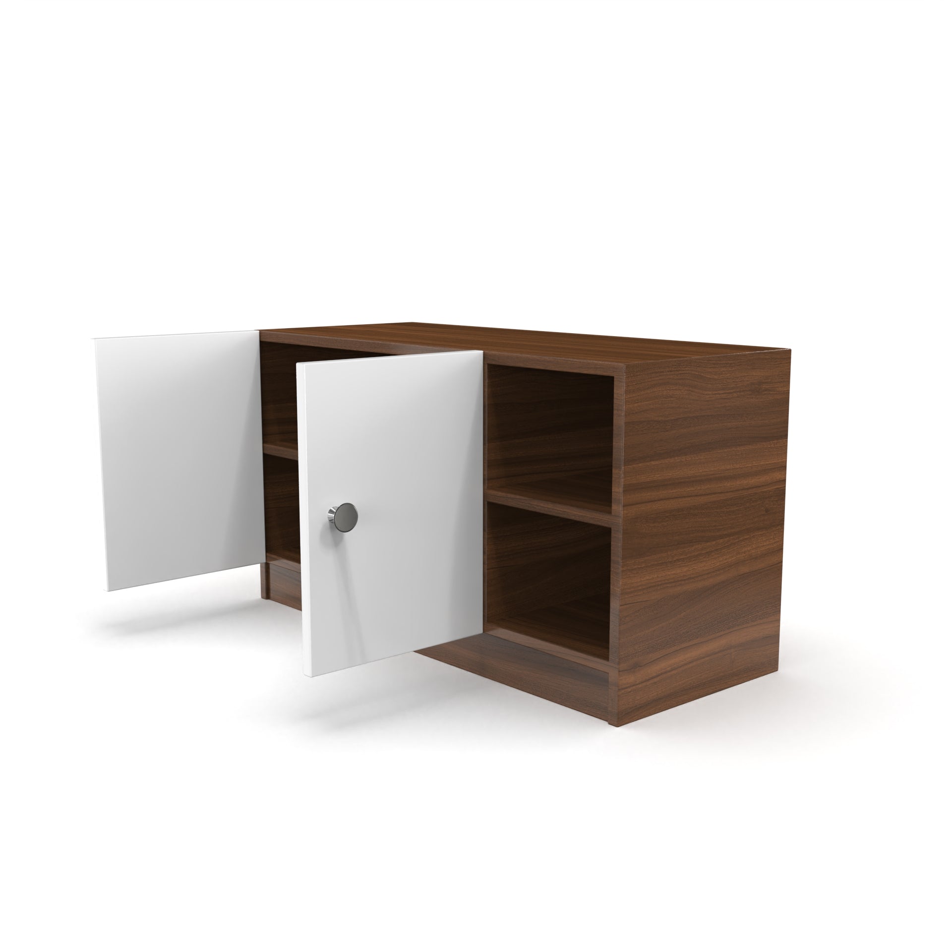 Skye Shoe Rack with Door - Classic Walnut and Frosty white - Neehv Home