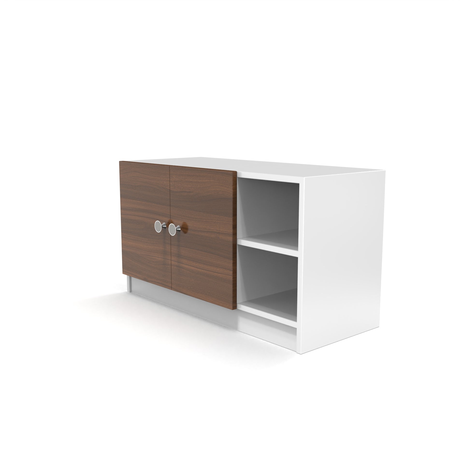 Skye Shoe Rack with Door - Frosty White and Classic Walnut - Neehv Home