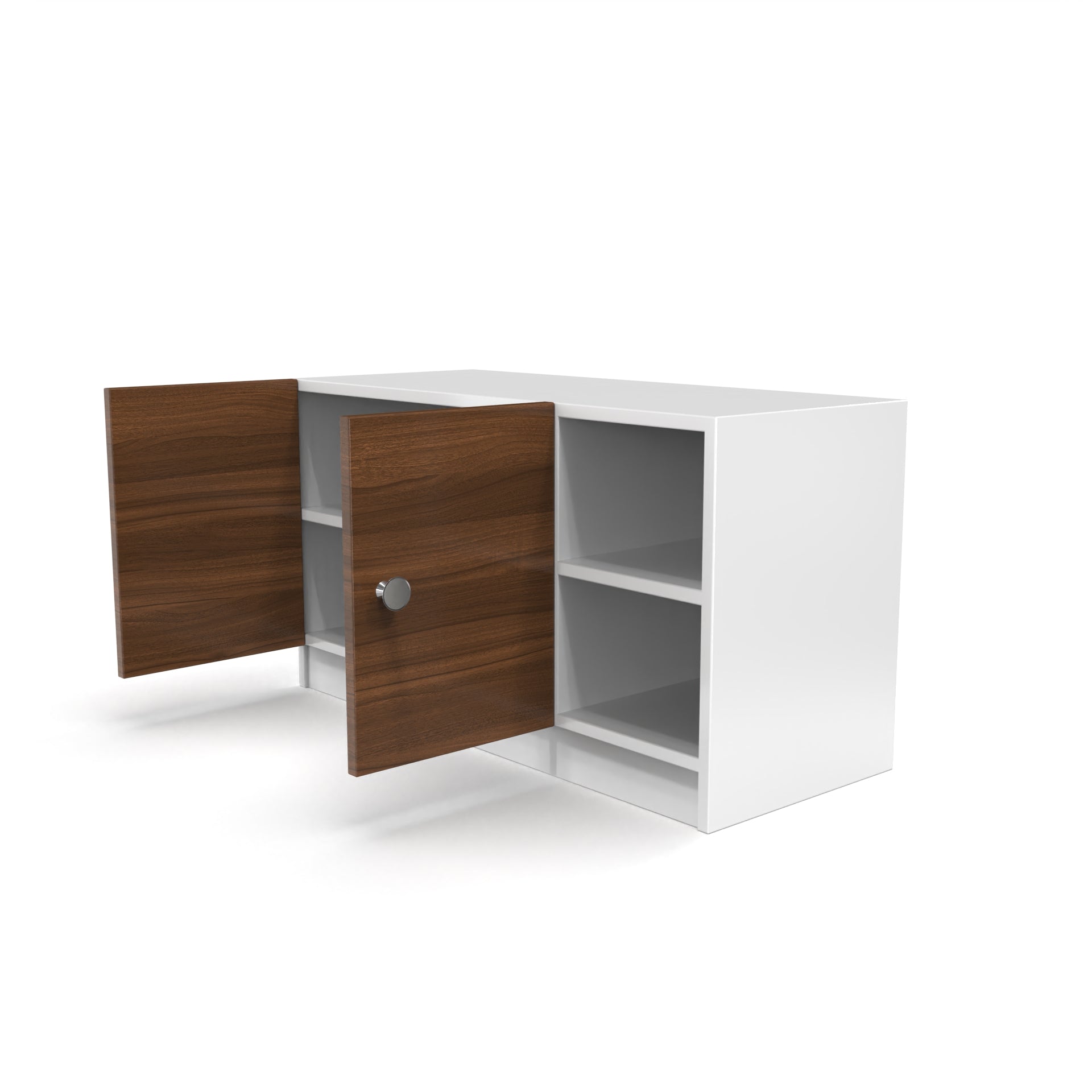 Skye Shoe Rack with Door - Frosty White and Classic Walnut - Neehv Home