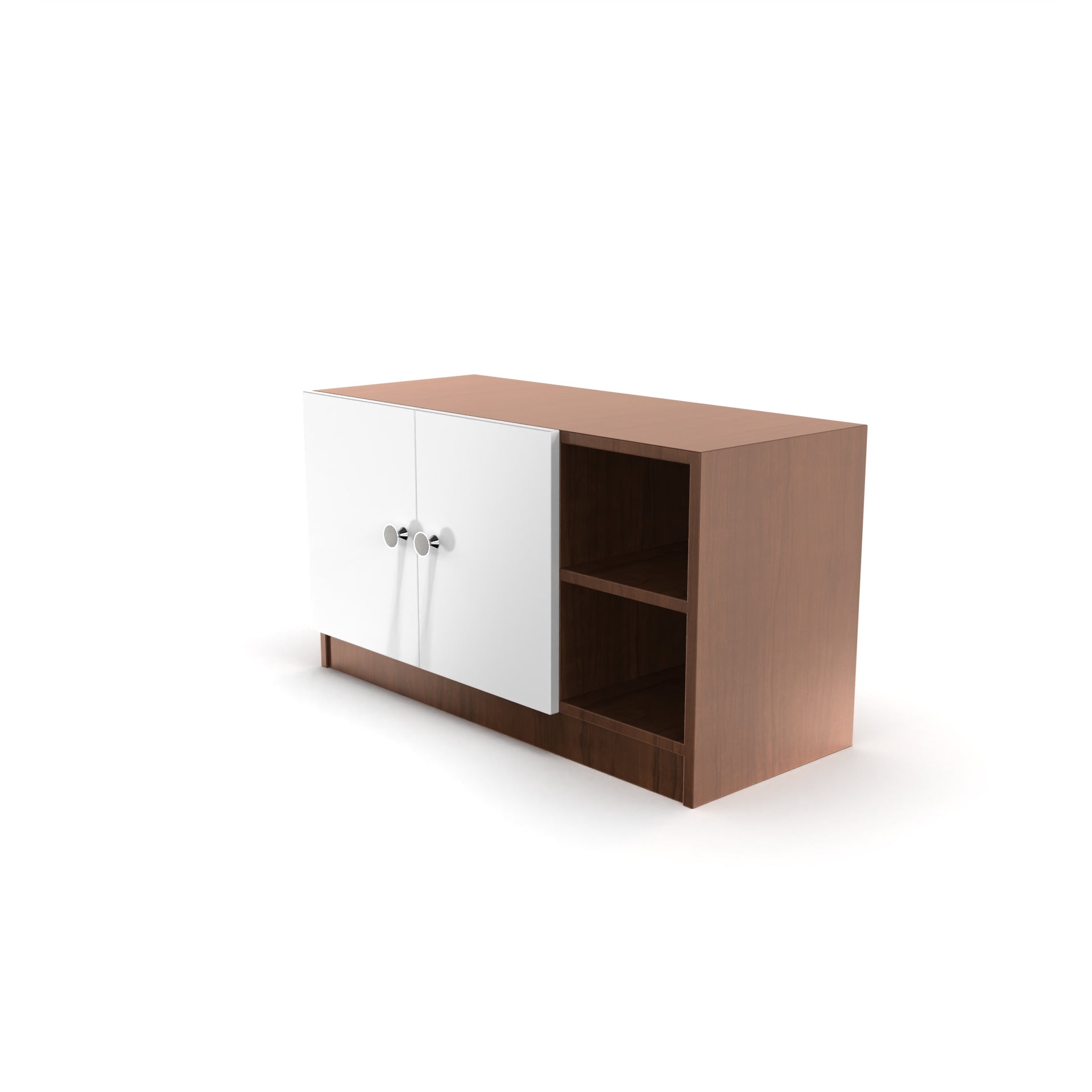 Skye Shoe Rack with Door - Brazilian walnut and Frosty white - Neehv Home