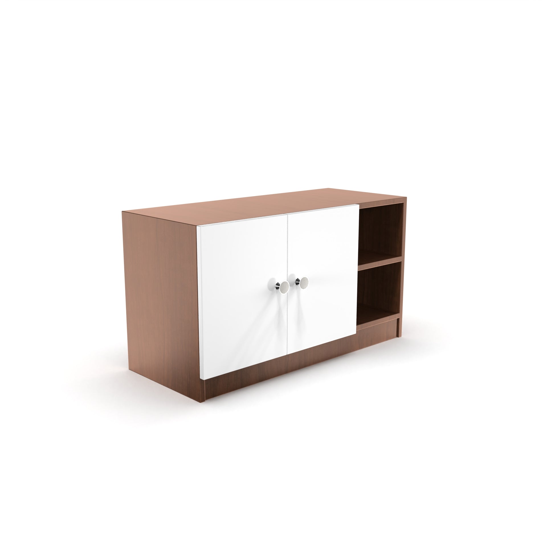 Skye Shoe Rack with Door - Brazilian walnut and Frosty white - Neehv Home