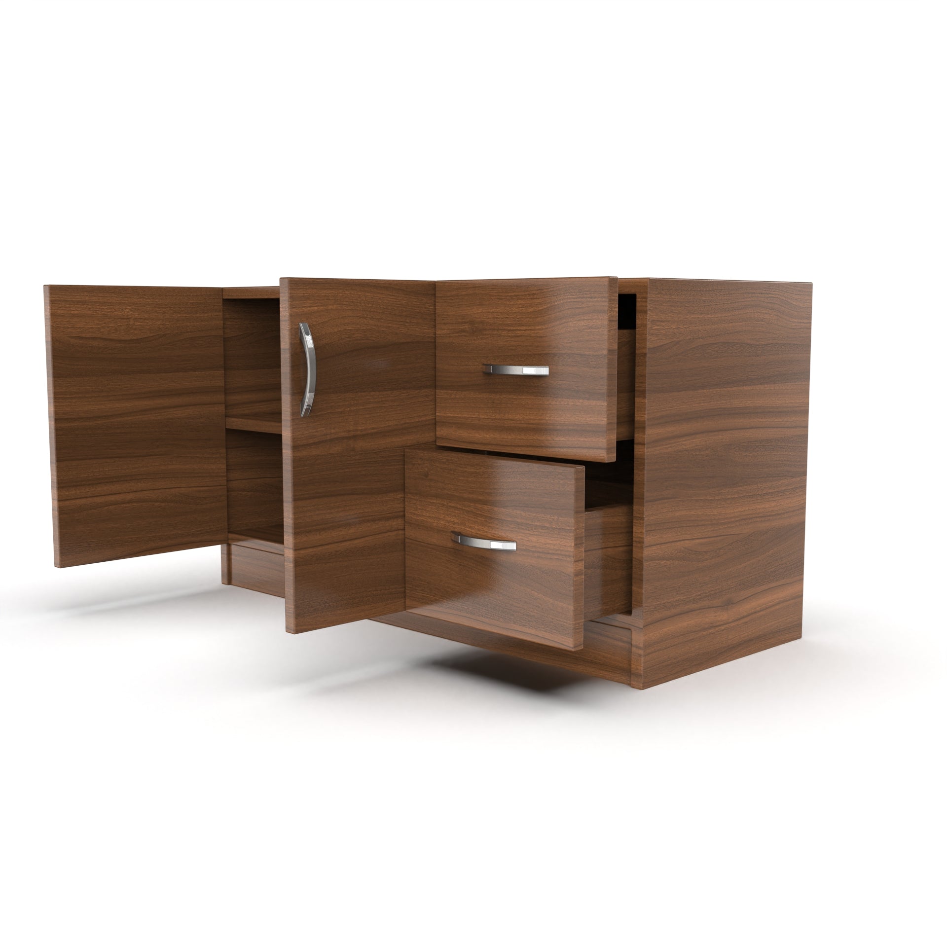 Axis Shoe Rack with Drawers - Classic Walnut - Neehv Home