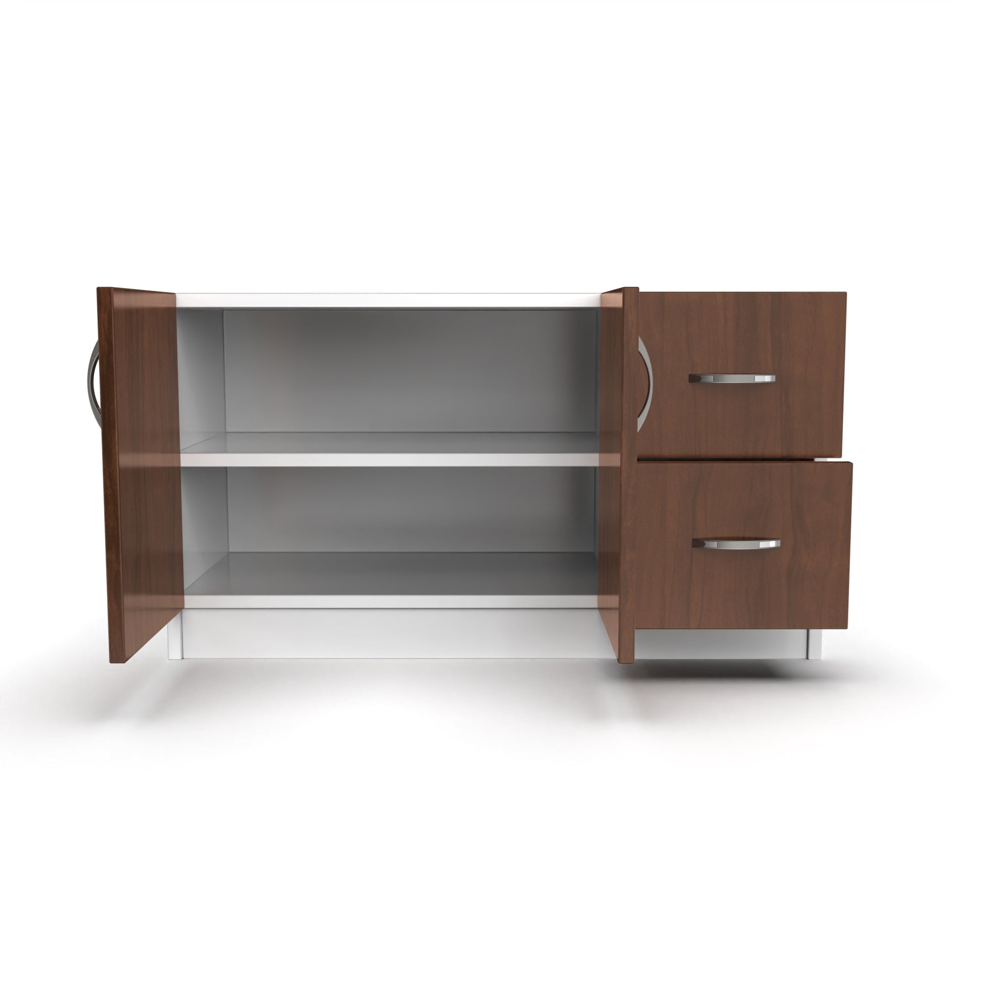 Axis Shoe Rack with Drawers - Brazilian walnut and Frosty white - Neehv Home