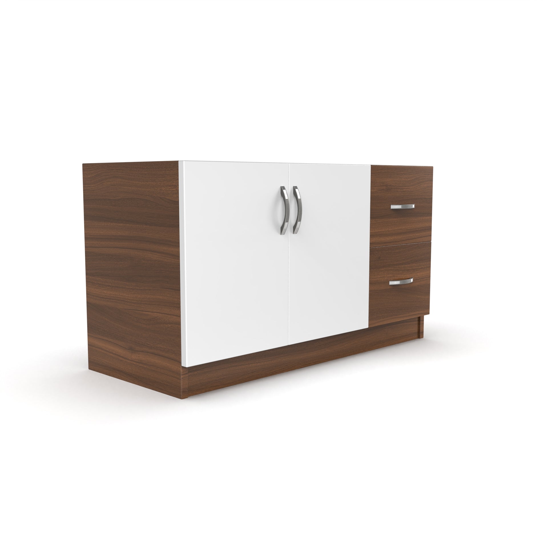 Axis Shoe Rack with Drawers - Classic Walnut and Frosty white - Neehv Home