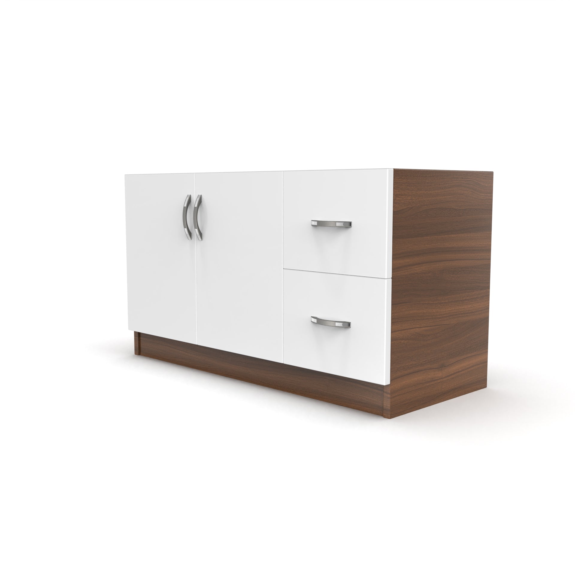 Axis Shoe Rack with Drawers - Frosty white and Classic Walnut - Neehv Home