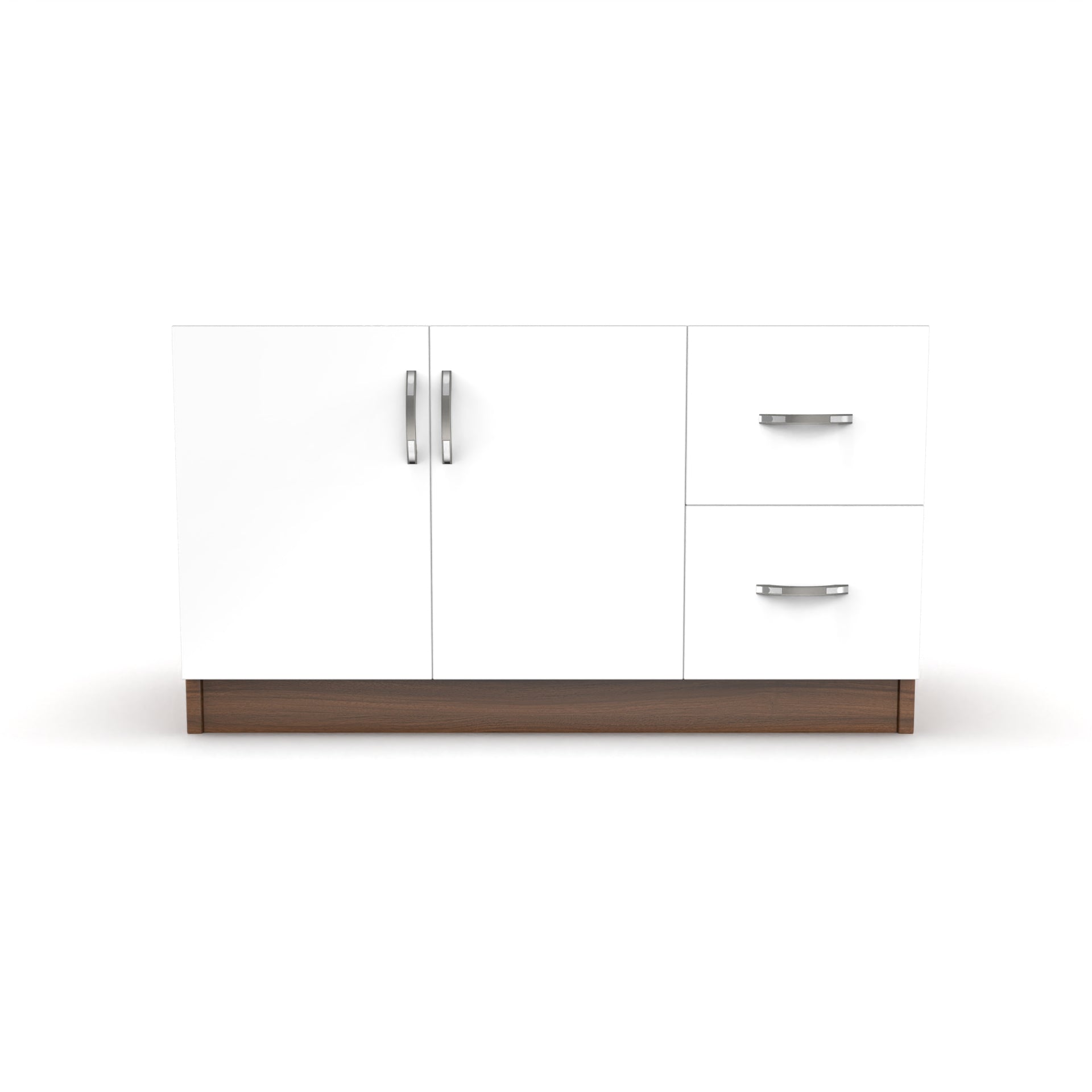 Axis Shoe Rack with Drawers - Frosty white and Classic Walnut - Neehv Home