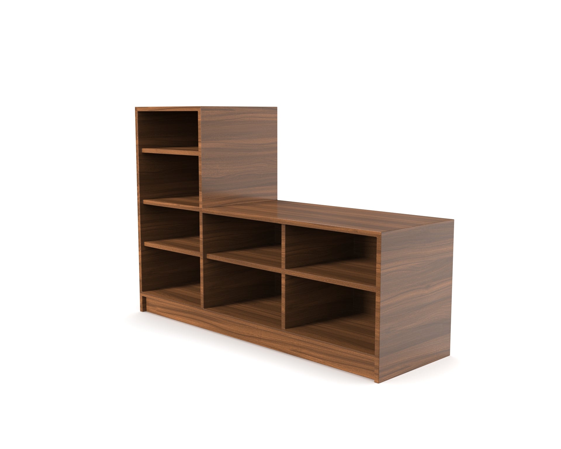 Bolt L-Shaped Shoe Rack - Classic Walnut | Neehv Home Furniture