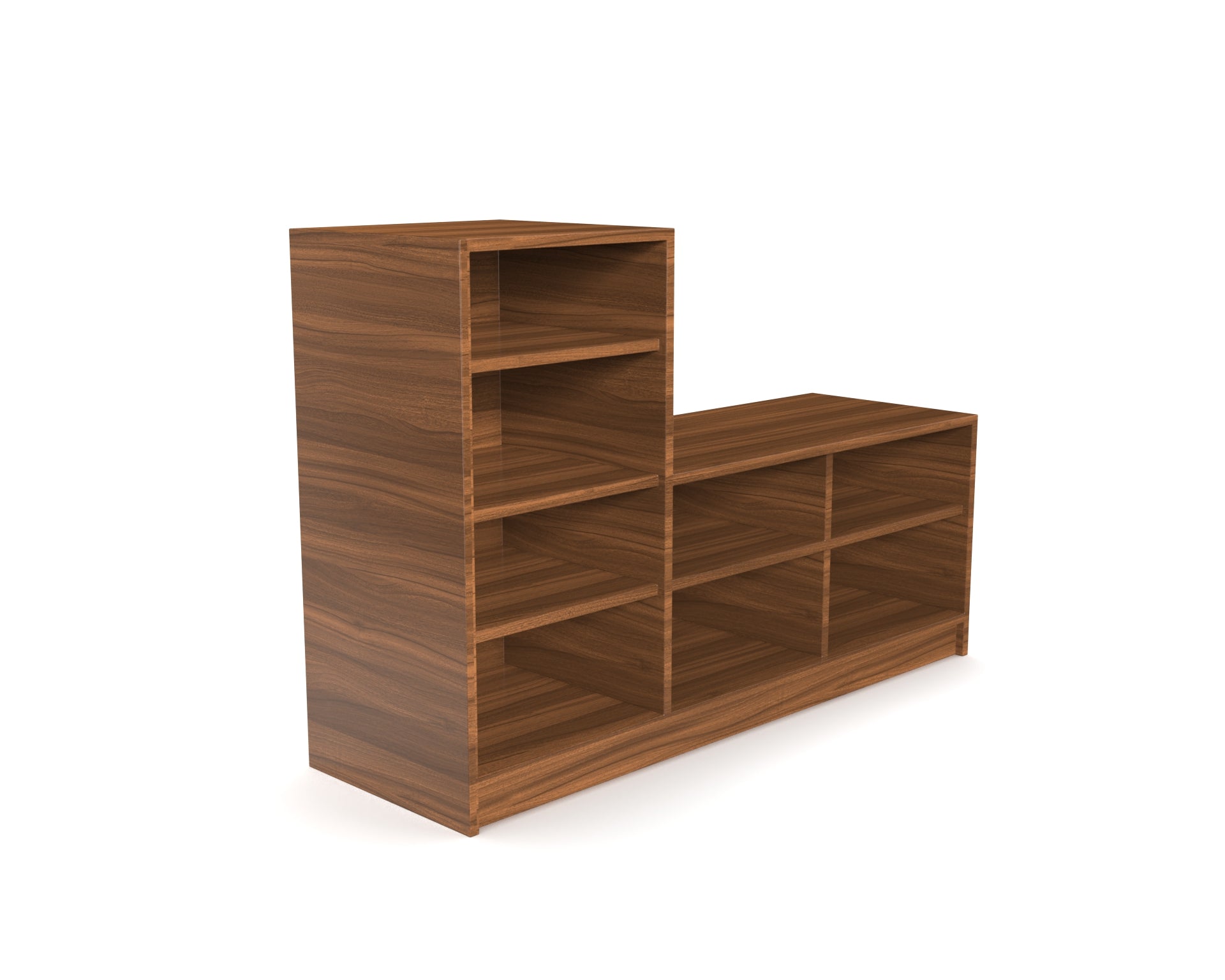 Bolt L-Shaped Shoe Rack - Classic Walnut - Neehv Home