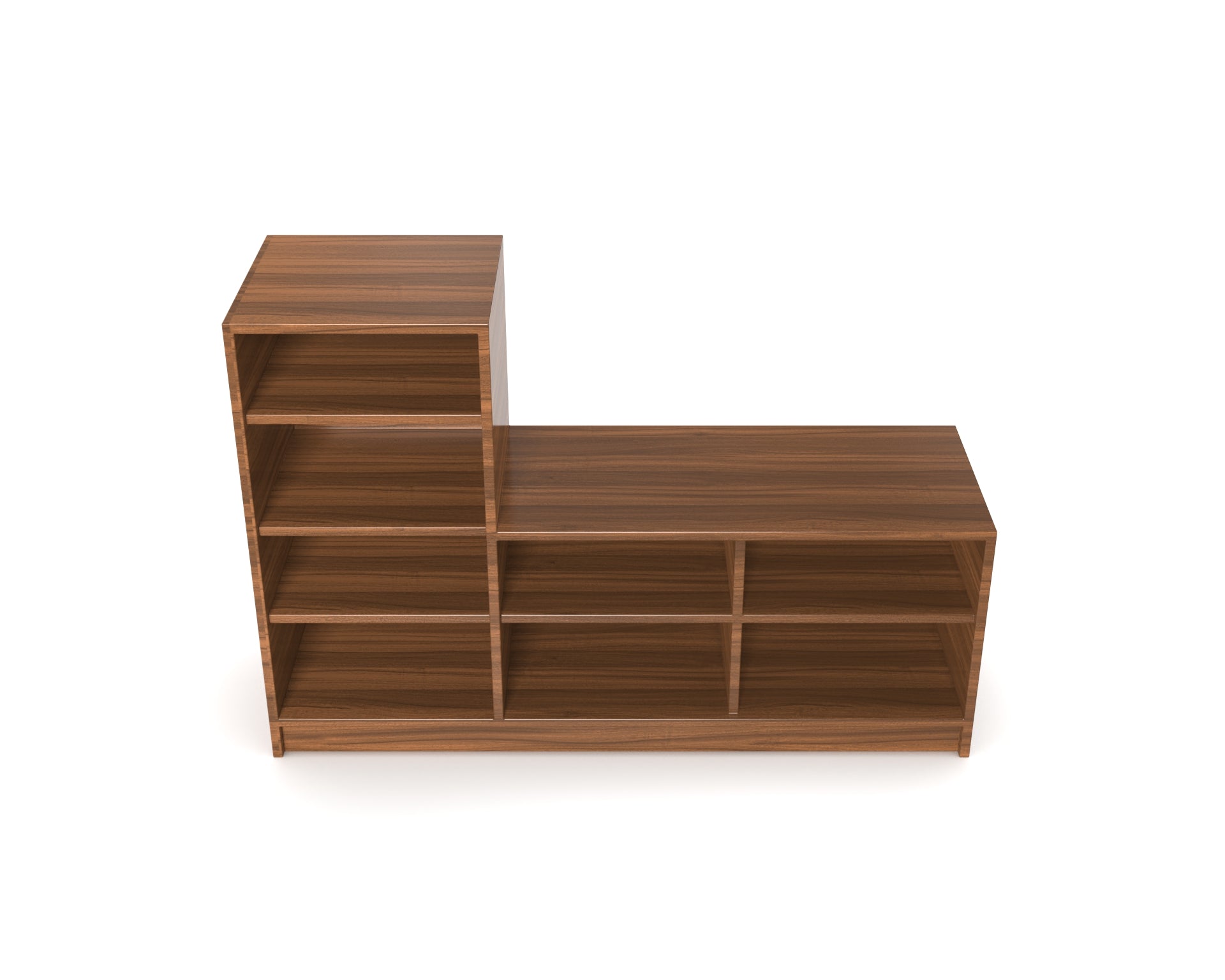 Bolt L-Shaped Shoe Rack - Classic Walnut - Neehv Home