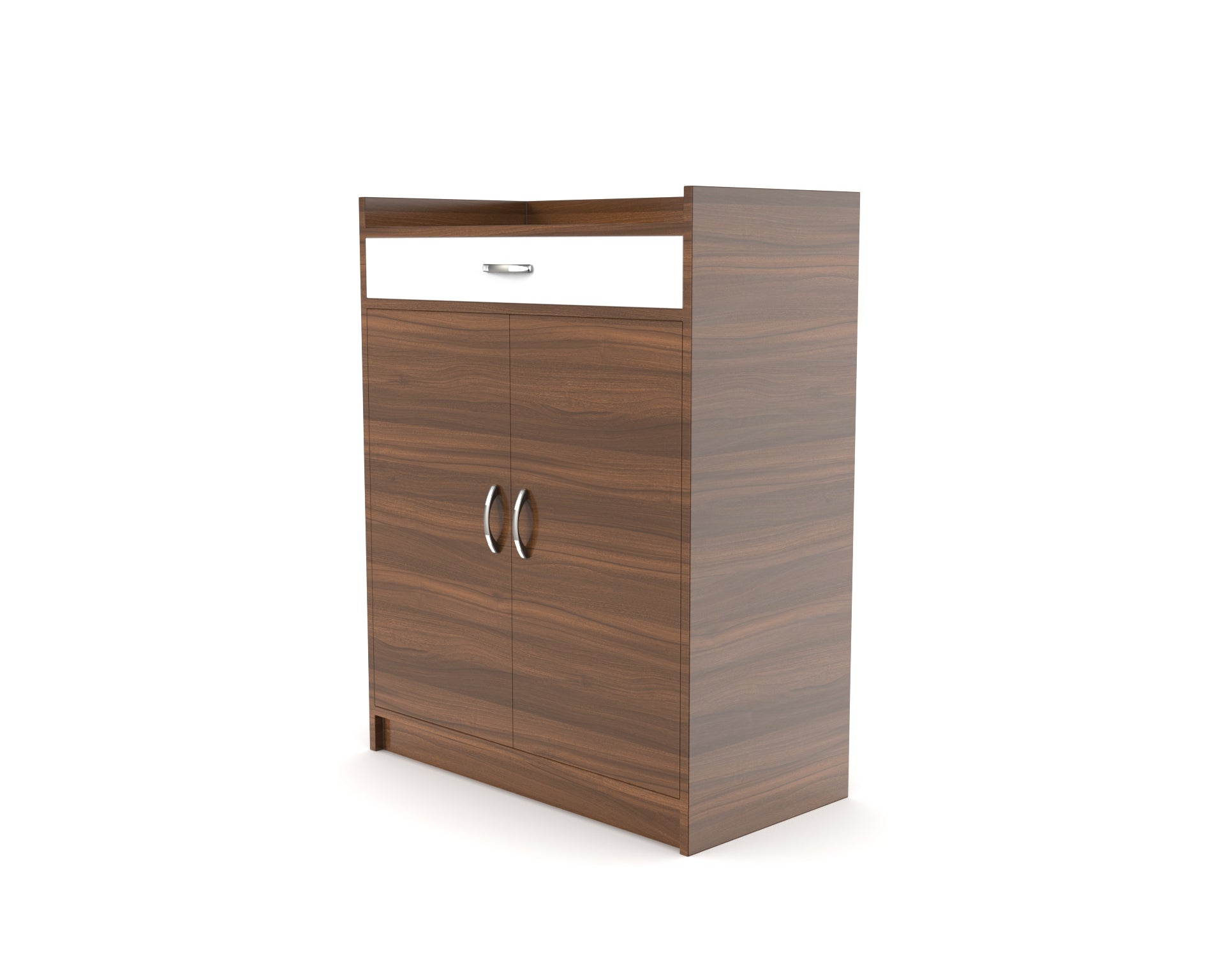 Gallop Wooden Shoe Cabinet - Classic Walnut and Frosty white - Neehv Home