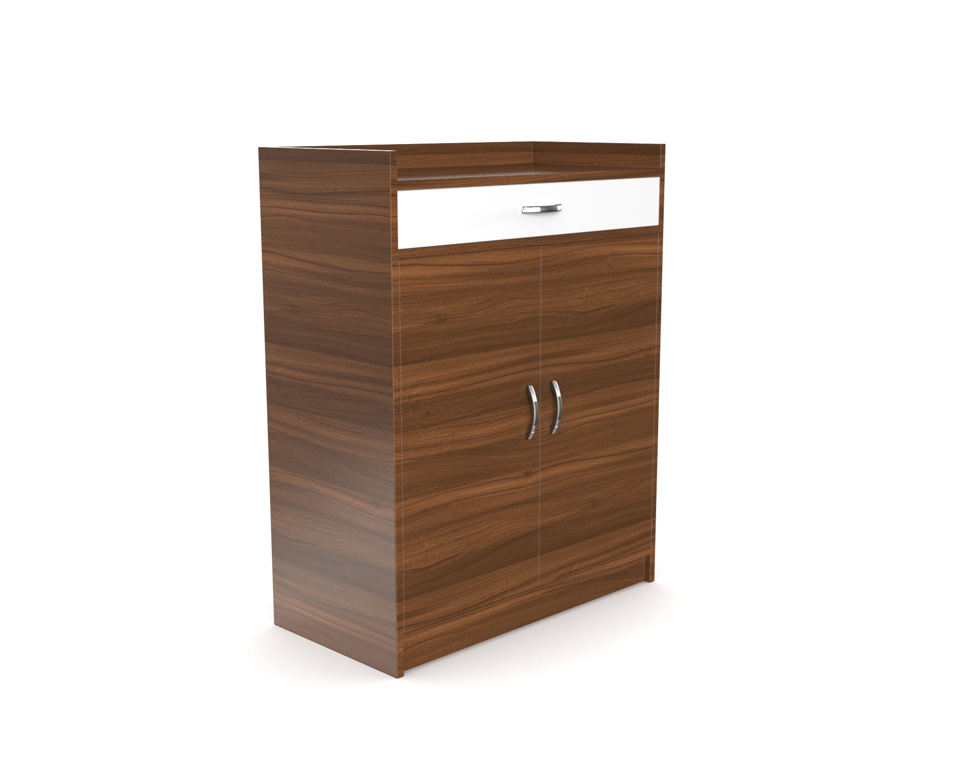 Gallop Wooden Shoe Cabinet - Classic Walnut and Frosty white - Neehv Home