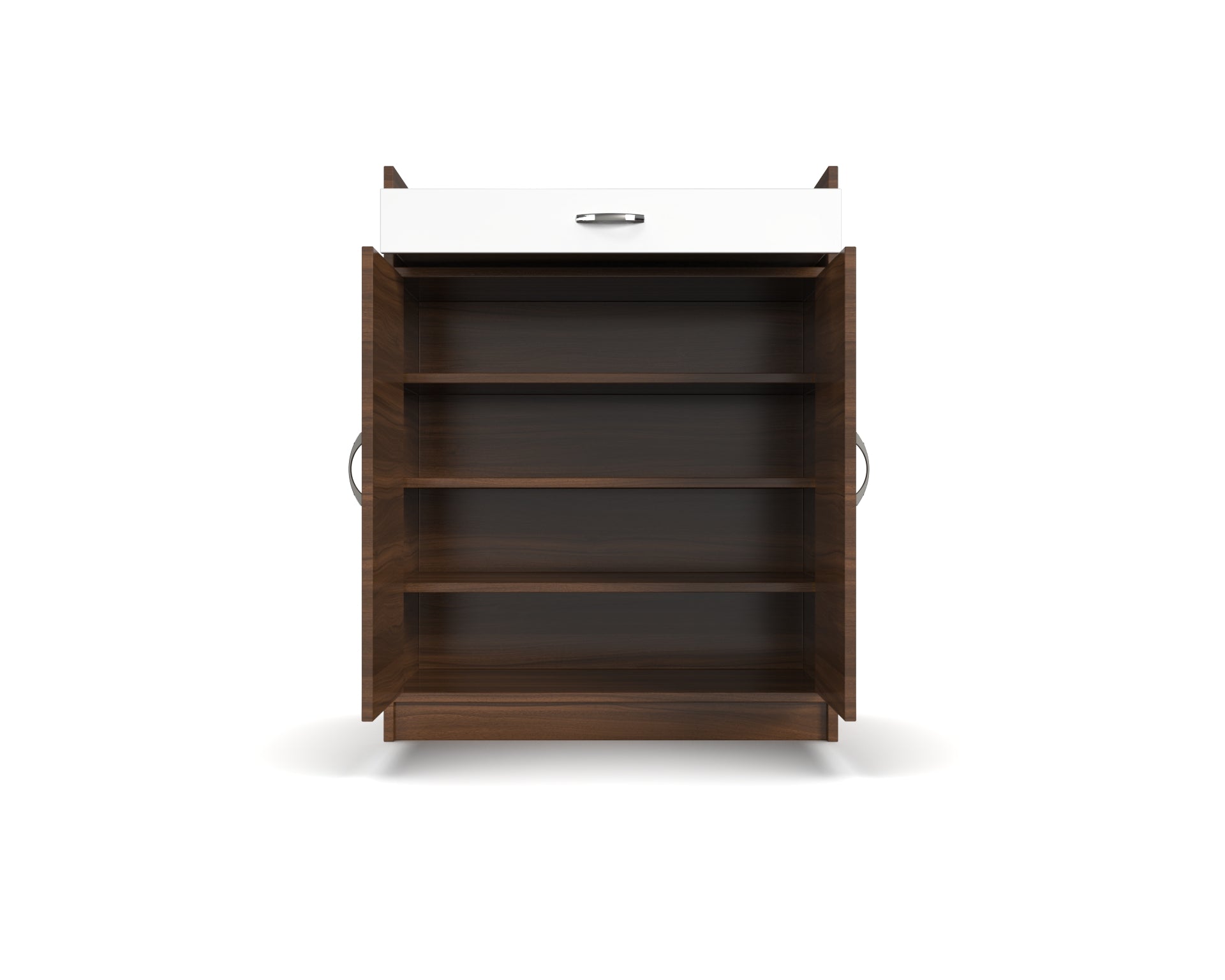 Gallop Wooden Shoe Cabinet - Classic Walnut and Frosty white - Neehv Home