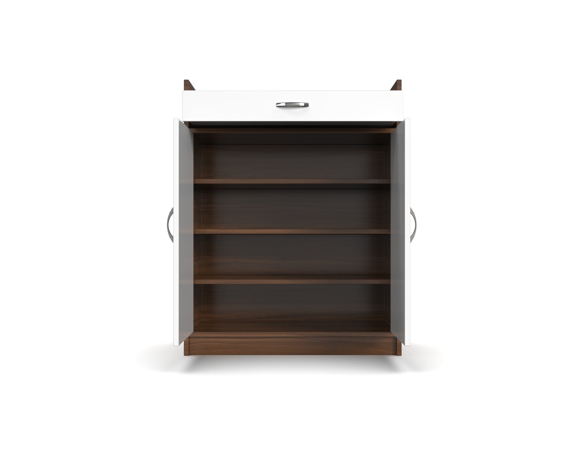 Gallop Wooden Shoe Cabinet - Classic Walnut and Frosty white - Neehv Home