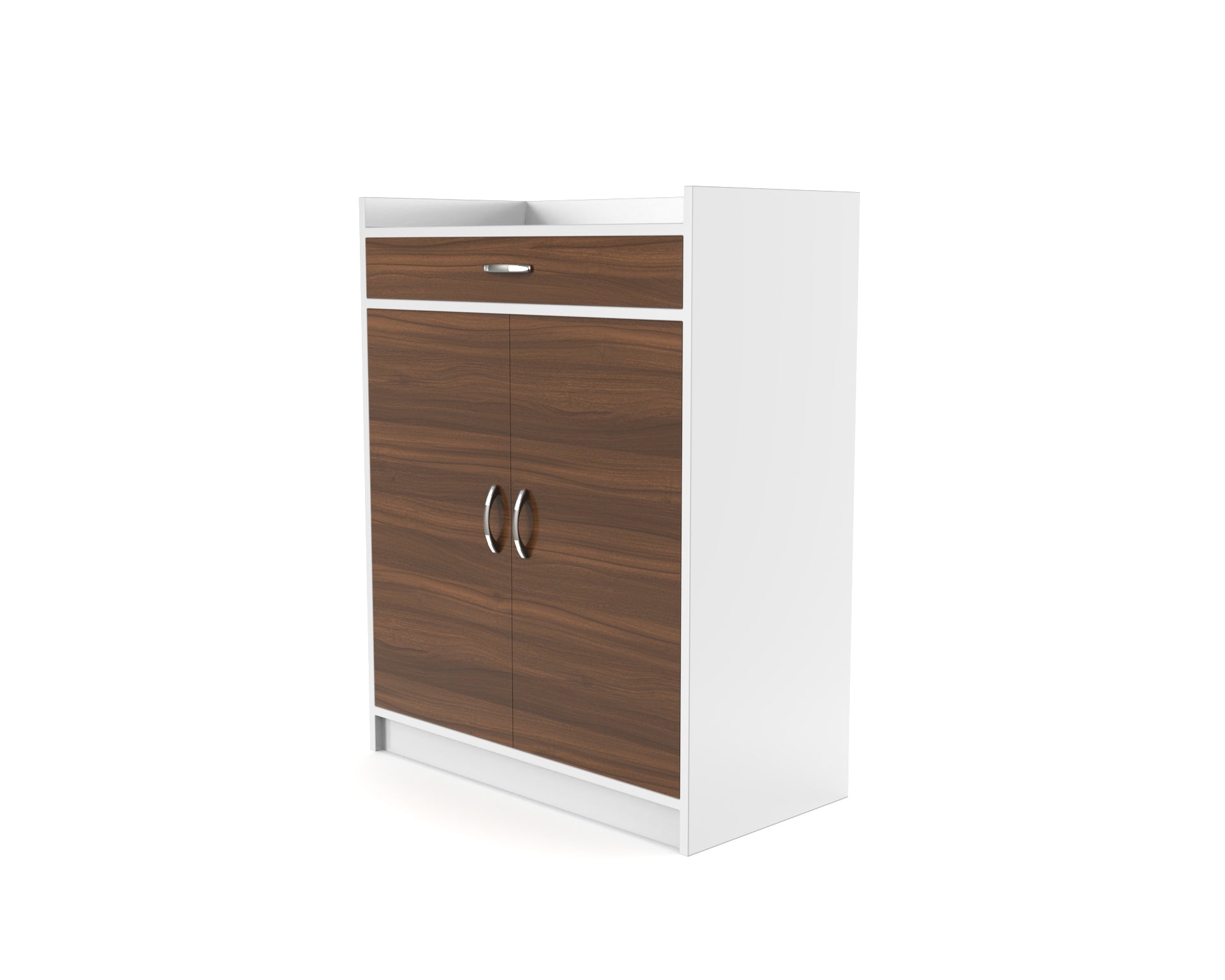 Gallop Wooden Shoe Cabinet - Classic Walnut and Frosty white - Neehv Home