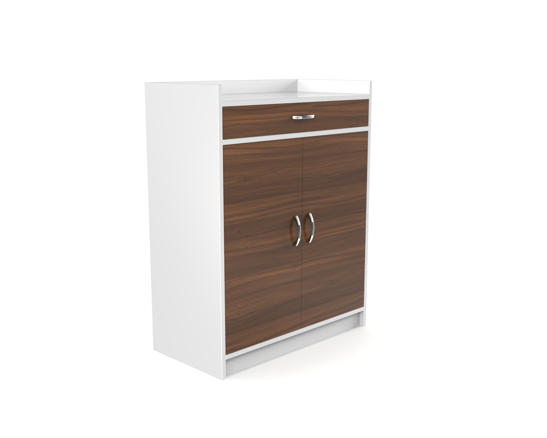 Gallop Wooden Shoe Cabinet - Classic Walnut and Frosty white - Neehv Home