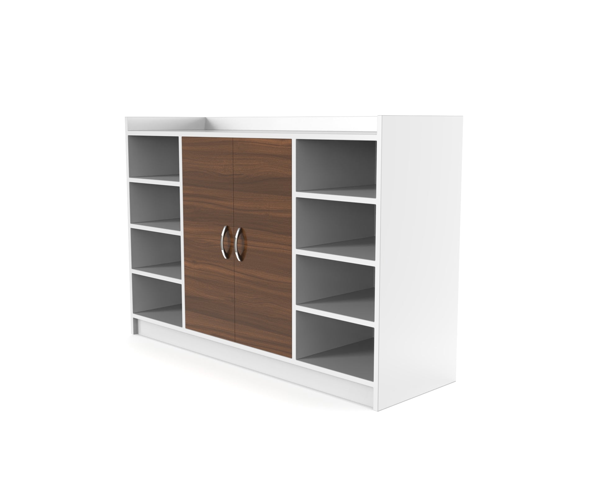 Casper Shoe Cabinet - Classic Walnut and Frosty white - Neehv Home