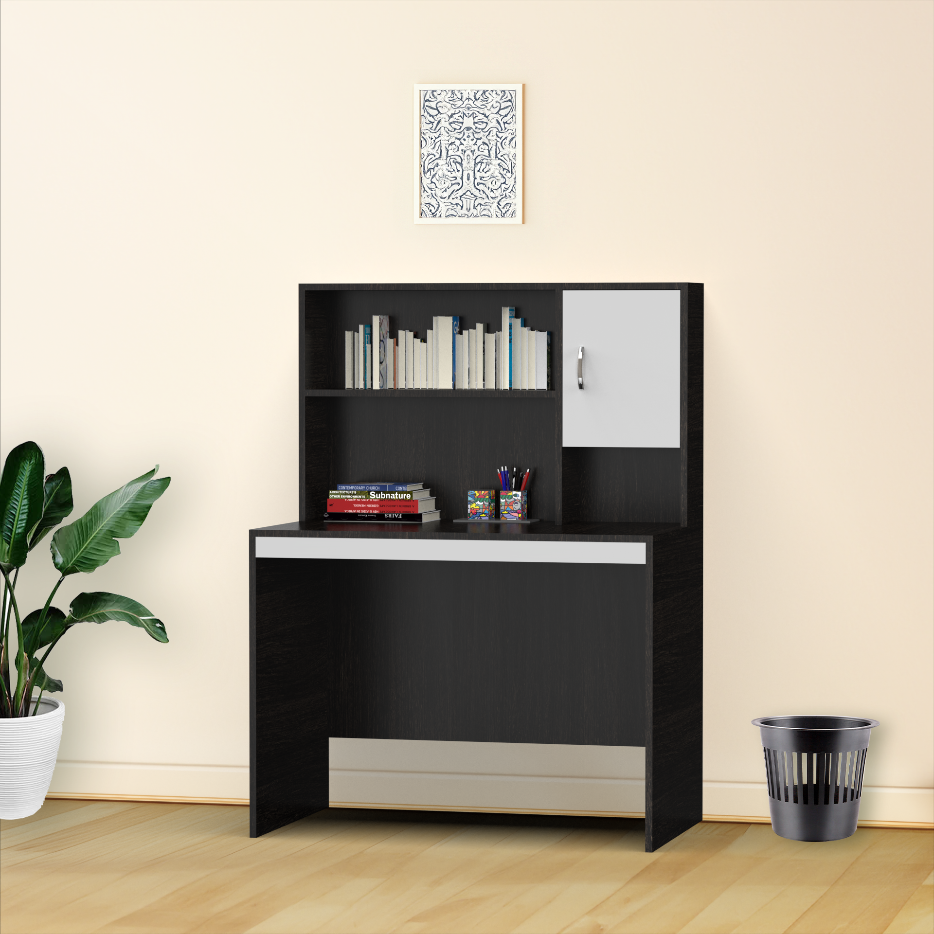Study Table Wncc The Nector Study Table with Storage - Wenge and Frosty White | Neehv ...