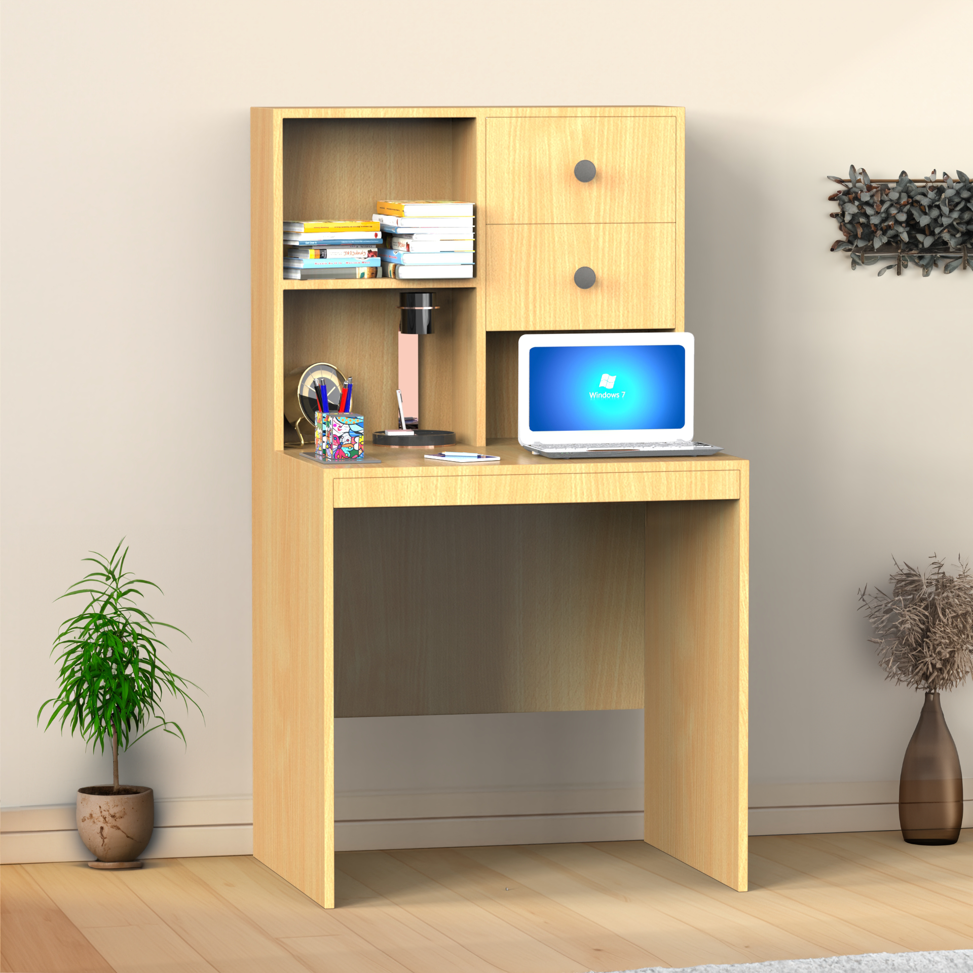 Allen Study Table with Storage - Bavarian Beech | Neehv Home Furniture