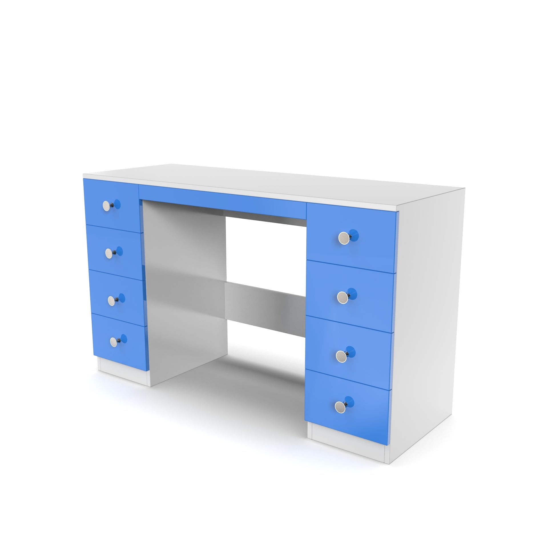 Anderson Study Table - HongKong Blue and Frosty White - Neehv Home