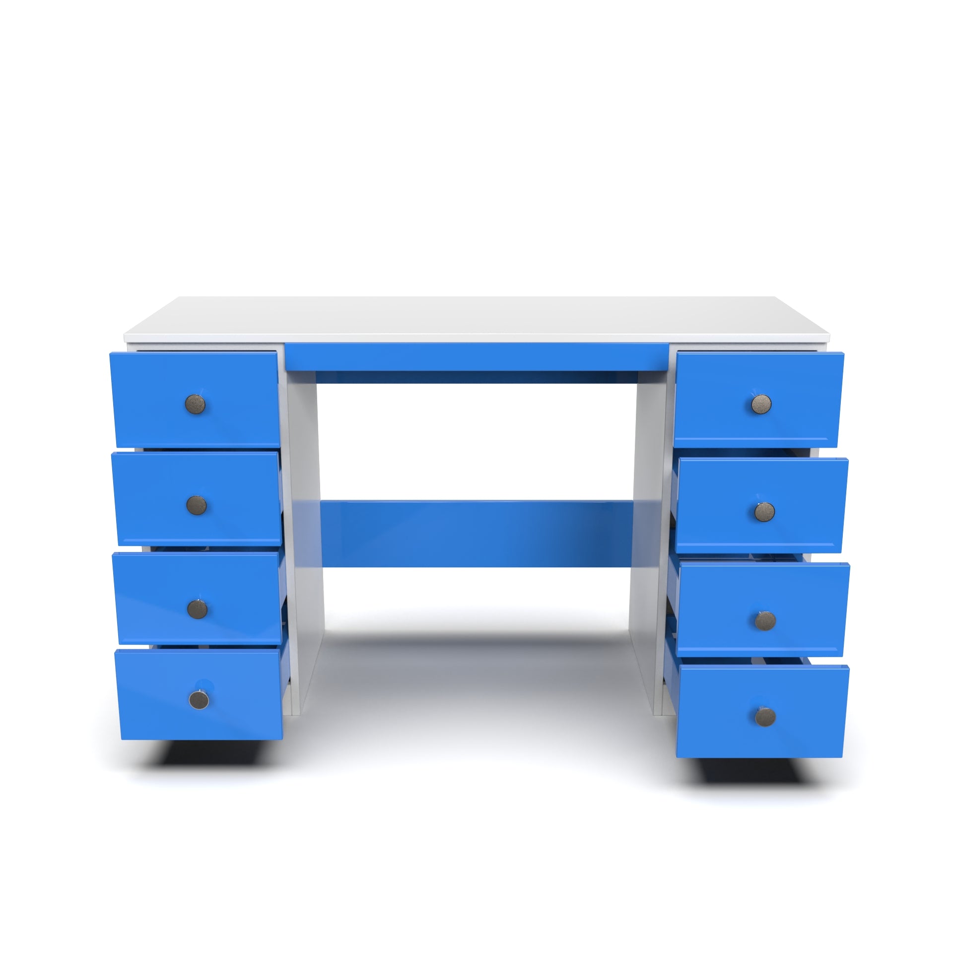 Anderson Study Table - HongKong Blue and Frosty White - Neehv Home