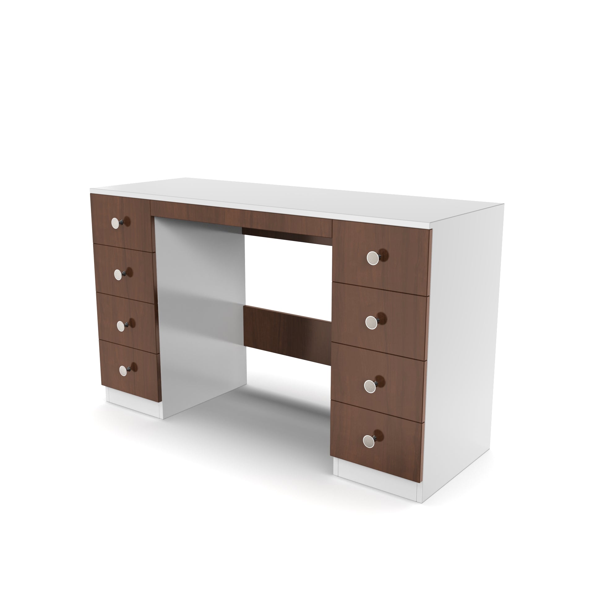 Anderson Study Table - Brazilian Walnut and Frosty White - Neehv Home