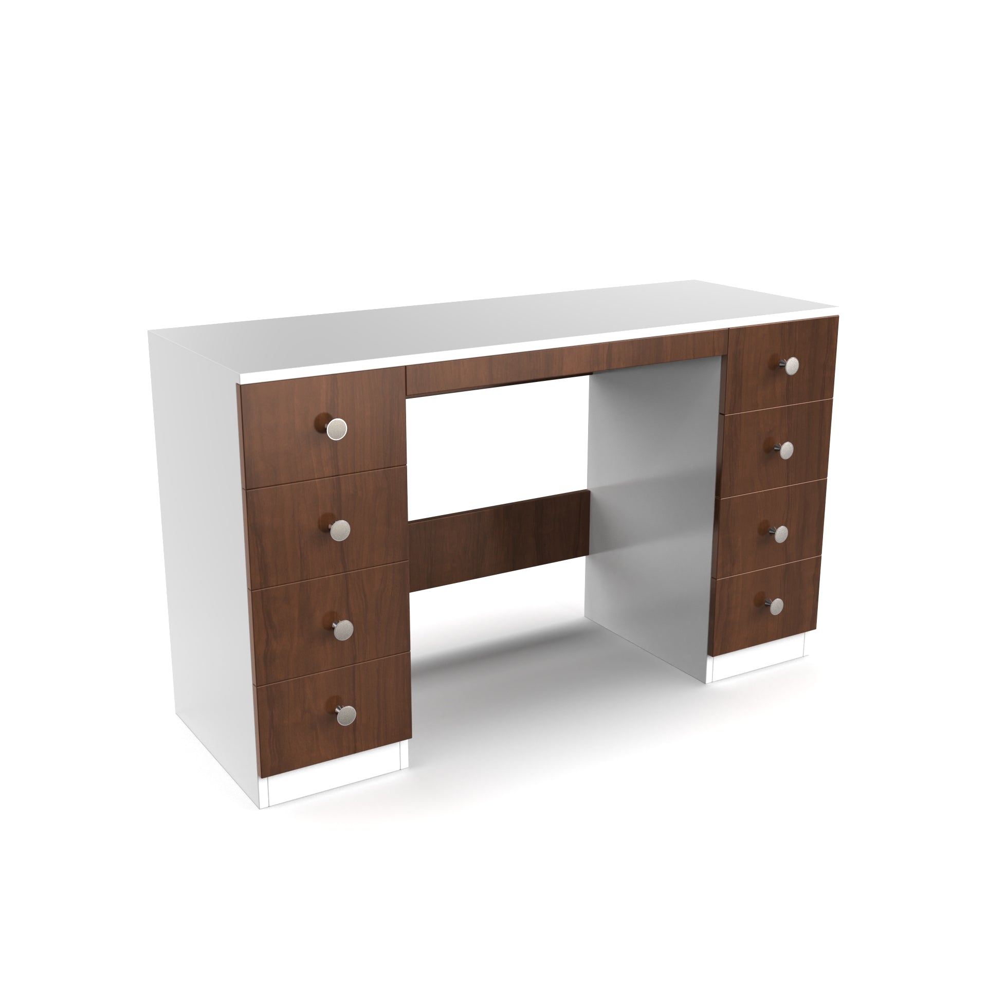 Anderson Study Table - Brazilian Walnut and Frosty White - Neehv Home