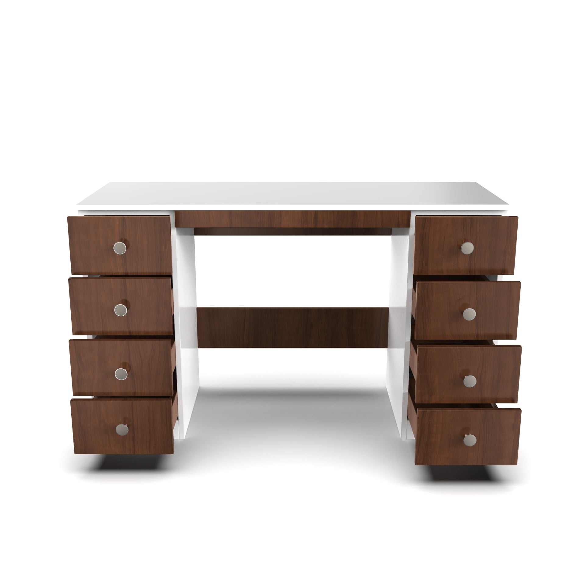 Anderson Study Table - Brazilian Walnut and Frosty White - Neehv Home