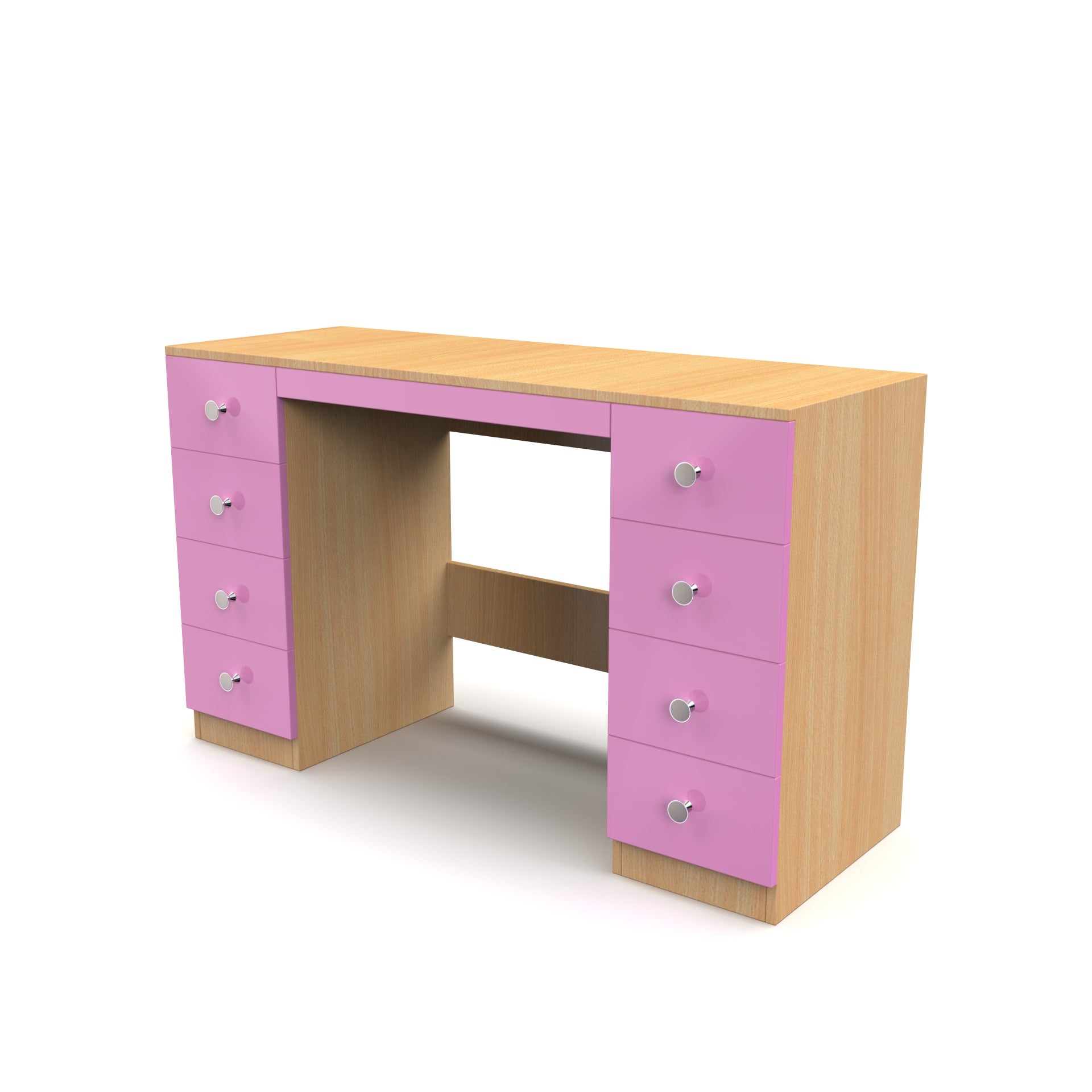 Anderson Study Table - Bavarian Beech and Hutch Pink - Neehv Home