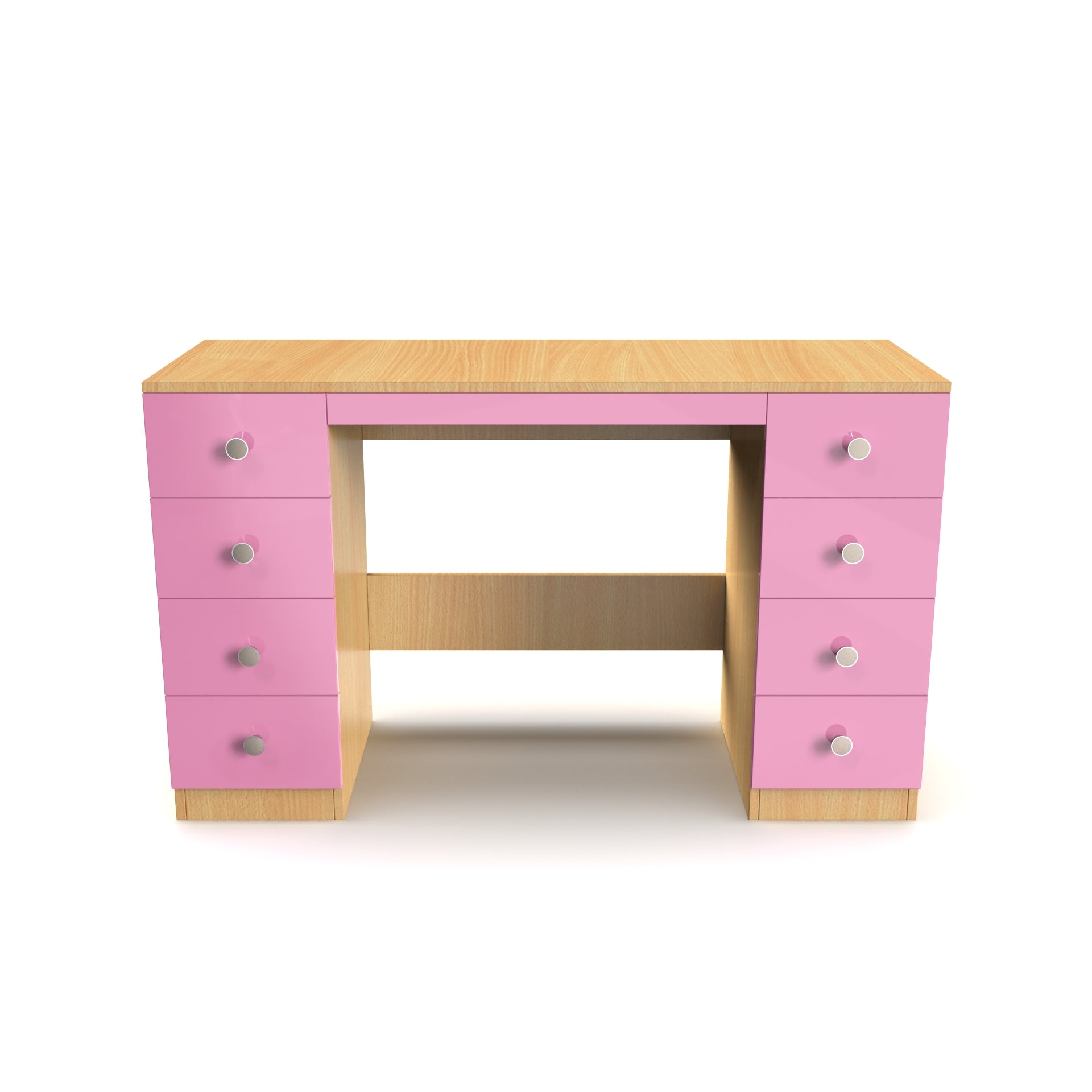 Anderson Study Table - Bavarian Beech and Hutch Pink - Neehv Home