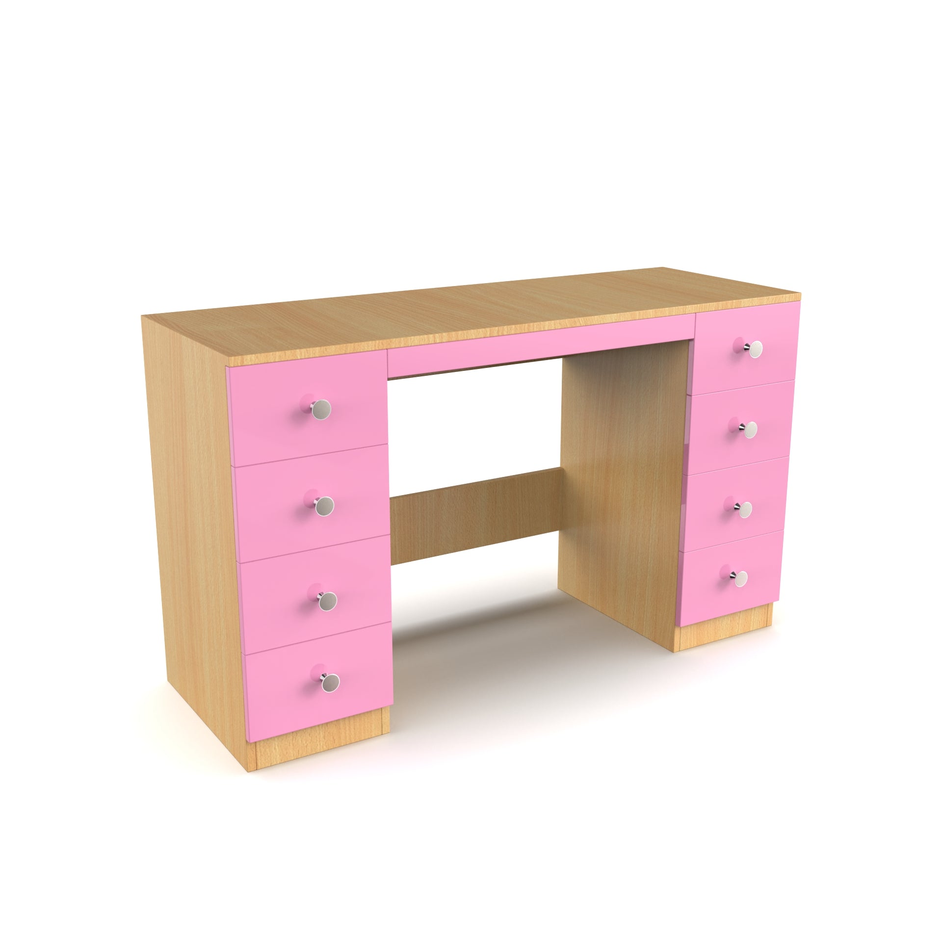 Anderson Study Table - Bavarian Beech and Hutch Pink - Neehv Home