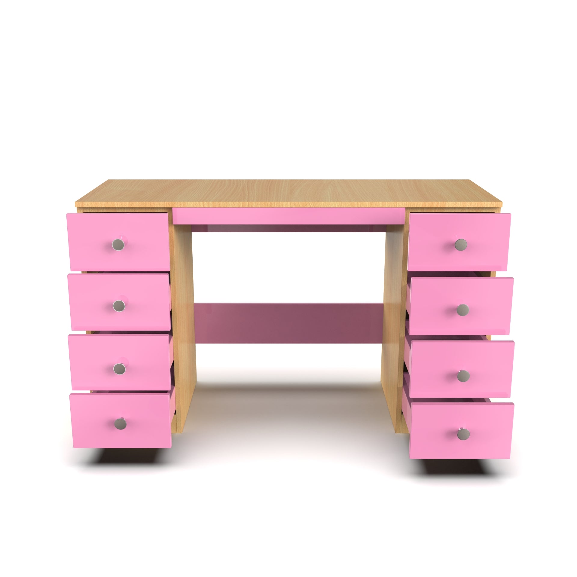 Anderson Study Table - Bavarian Beech and Hutch Pink - Neehv Home