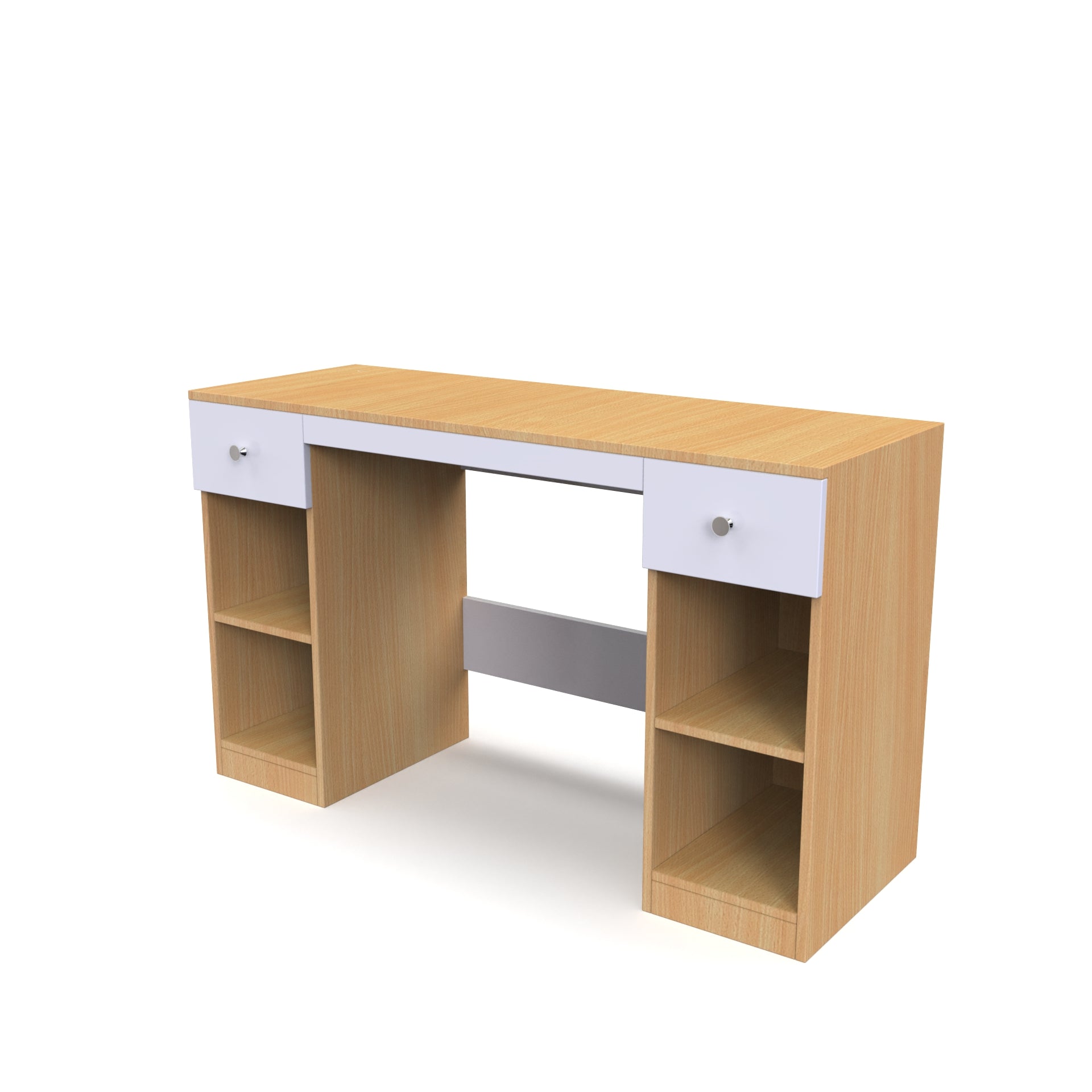 Fortuna Study Table - Bavarian Beech and Frosty White - Neehv Home