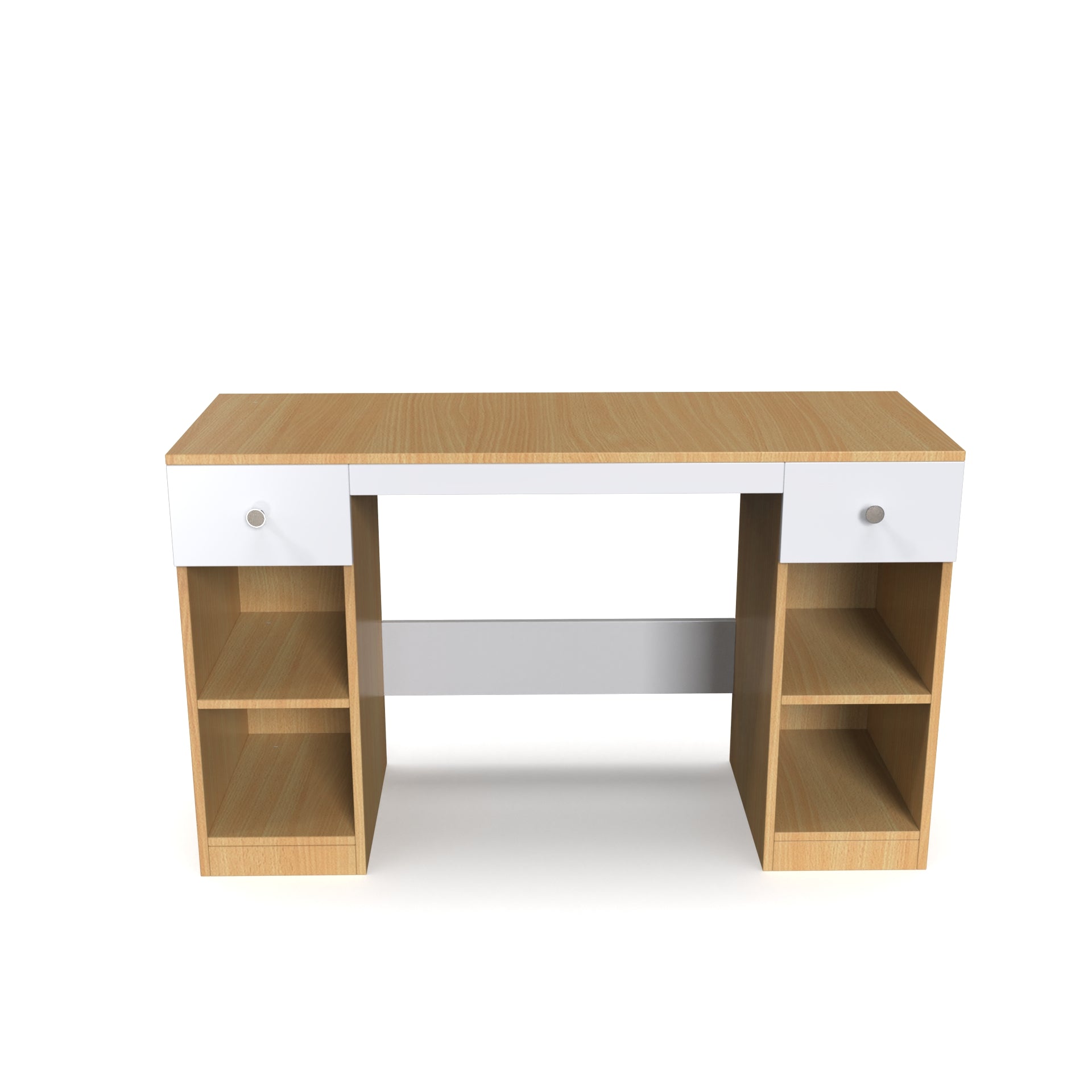 Fortuna Study Table - Bavarian Beech and Frosty White - Neehv Home