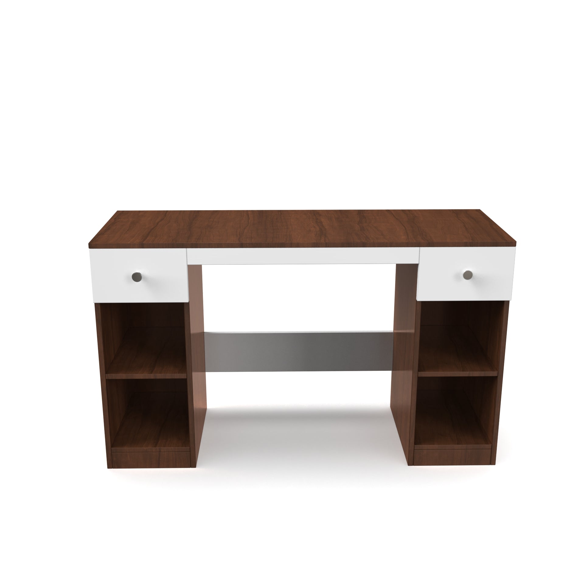 Fortuna Study Table - Brazilian Walnut and Frosty White - Neehv Home