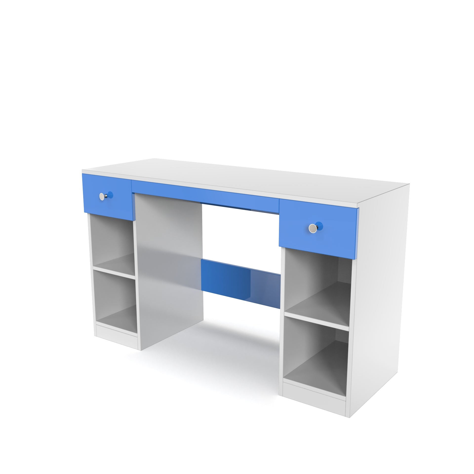 Fortuna Study Table - HongKong Blue and Frosty White - Neehv Home