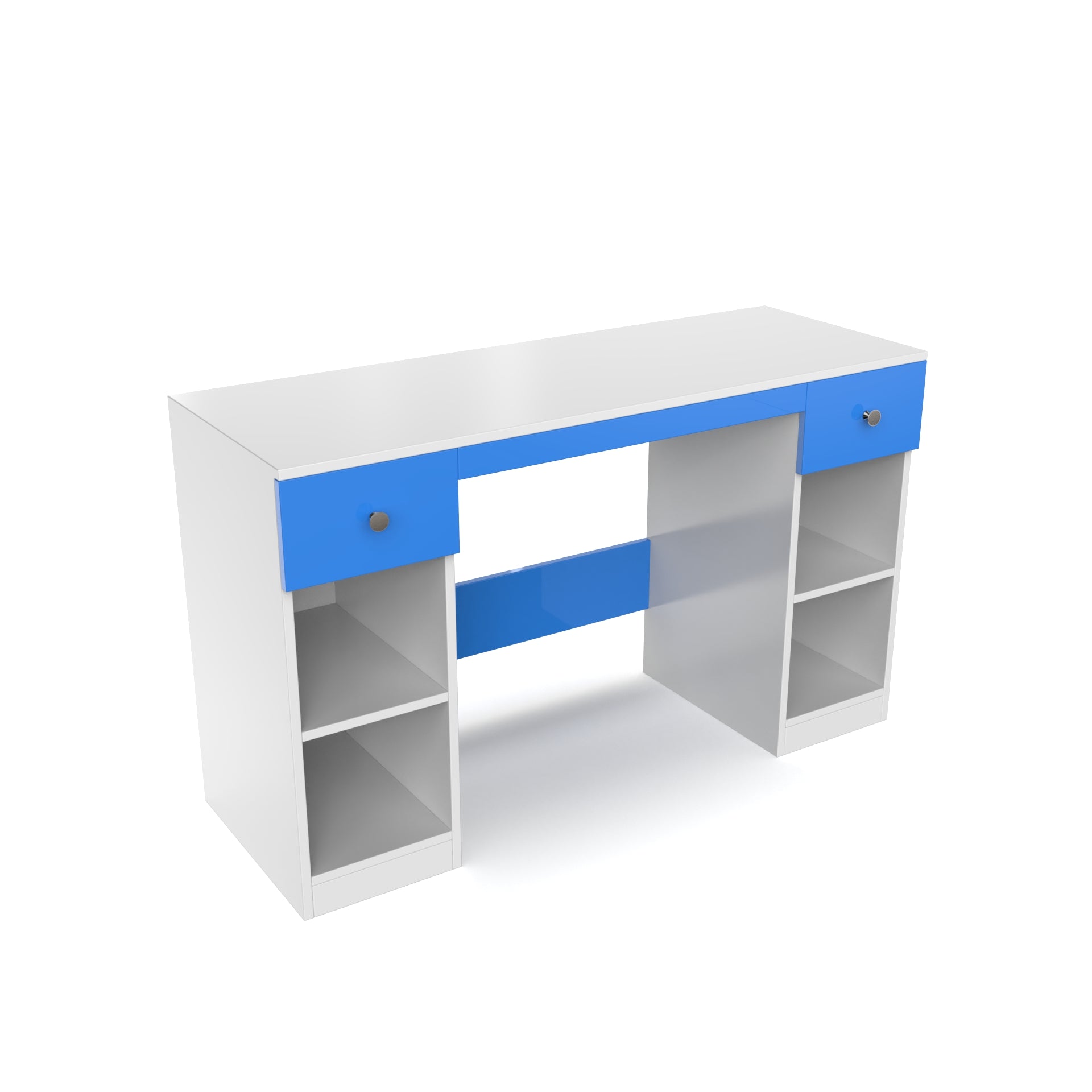 Fortuna Study Table - HongKong Blue and Frosty White - Neehv Home