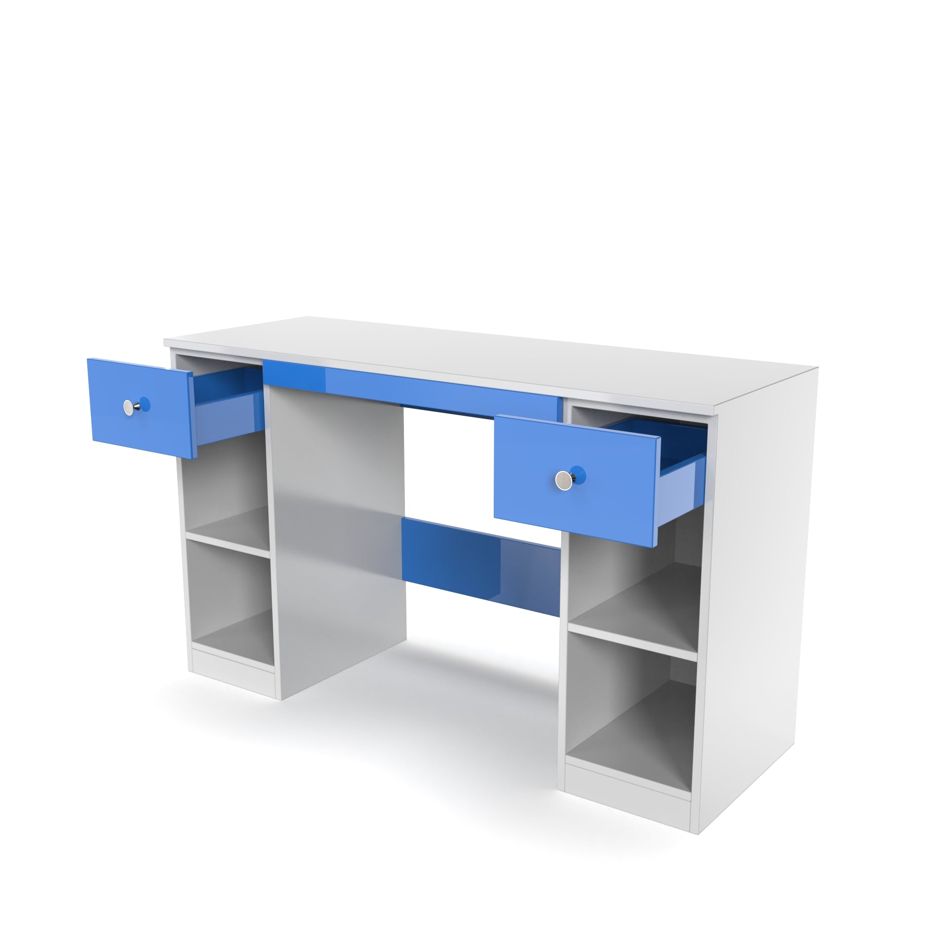 Fortuna Study Table - HongKong Blue and Frosty White - Neehv Home