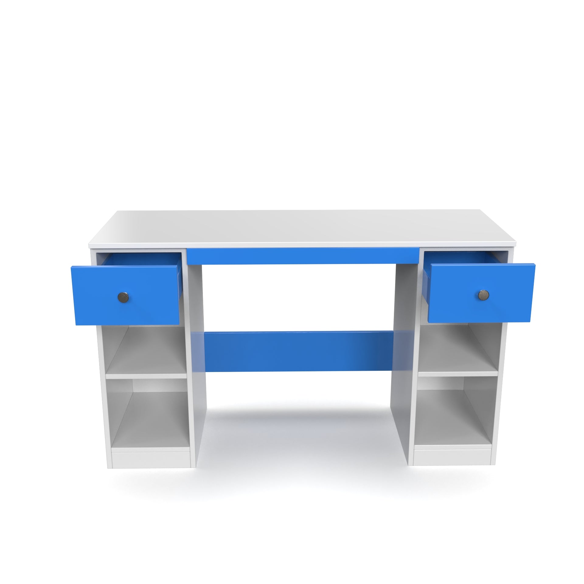 Fortuna Study Table - HongKong Blue and Frosty White - Neehv Home