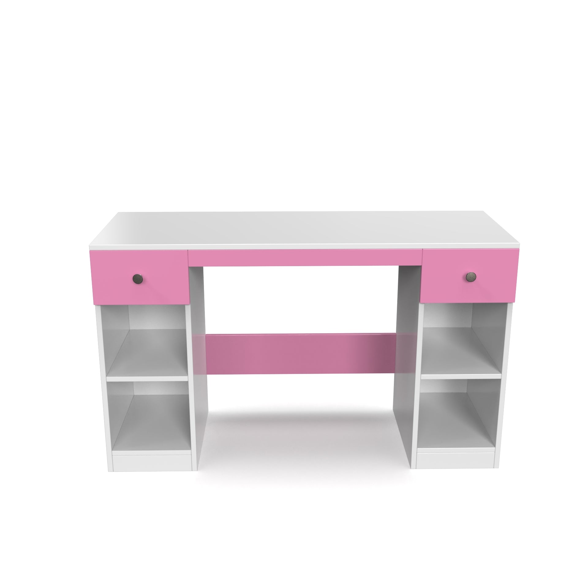 Fortuna Study Table - Hutch Pink and Frosty White - Neehv Home