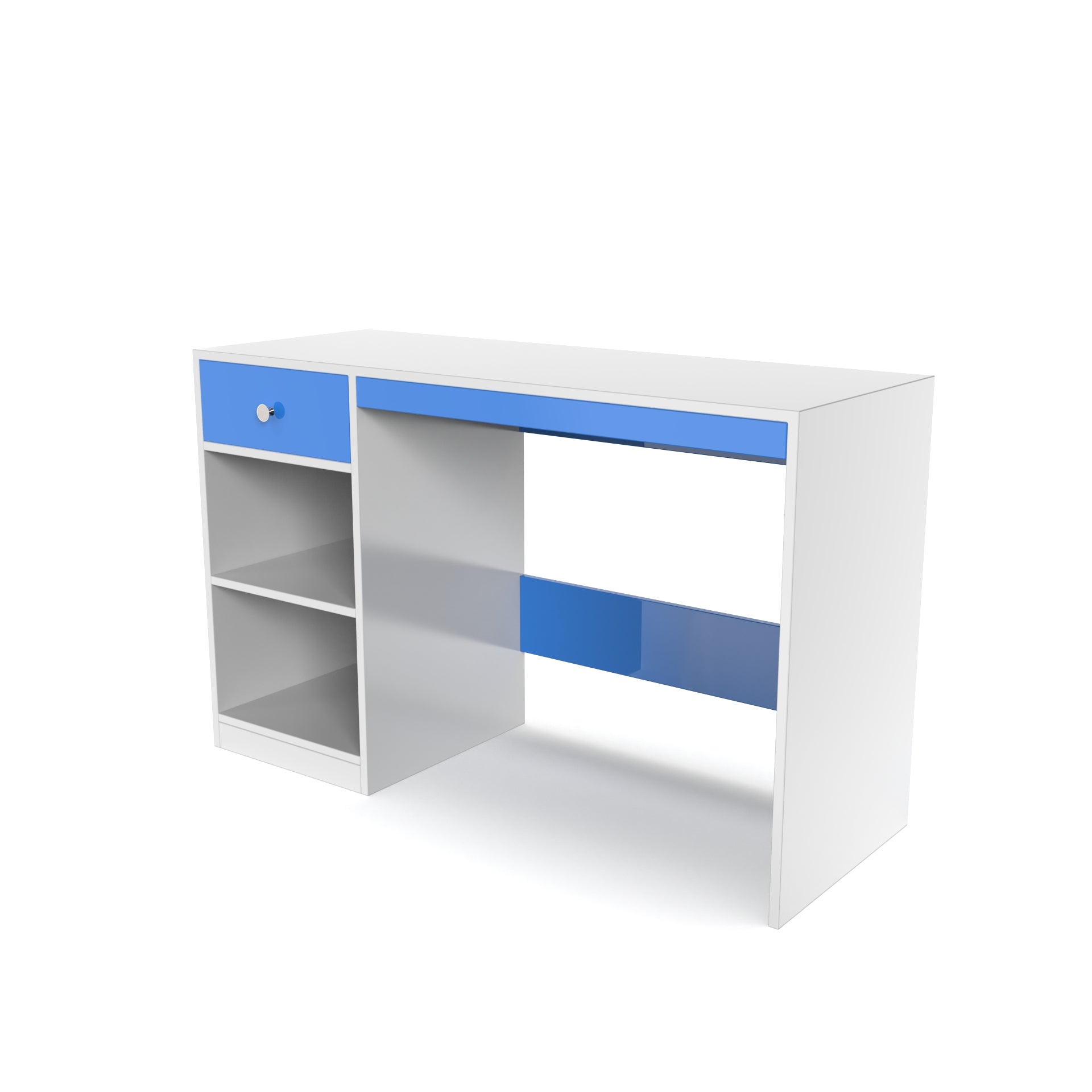 Reed Study Table - HongKong Blue and Frosty White - Neehv Home